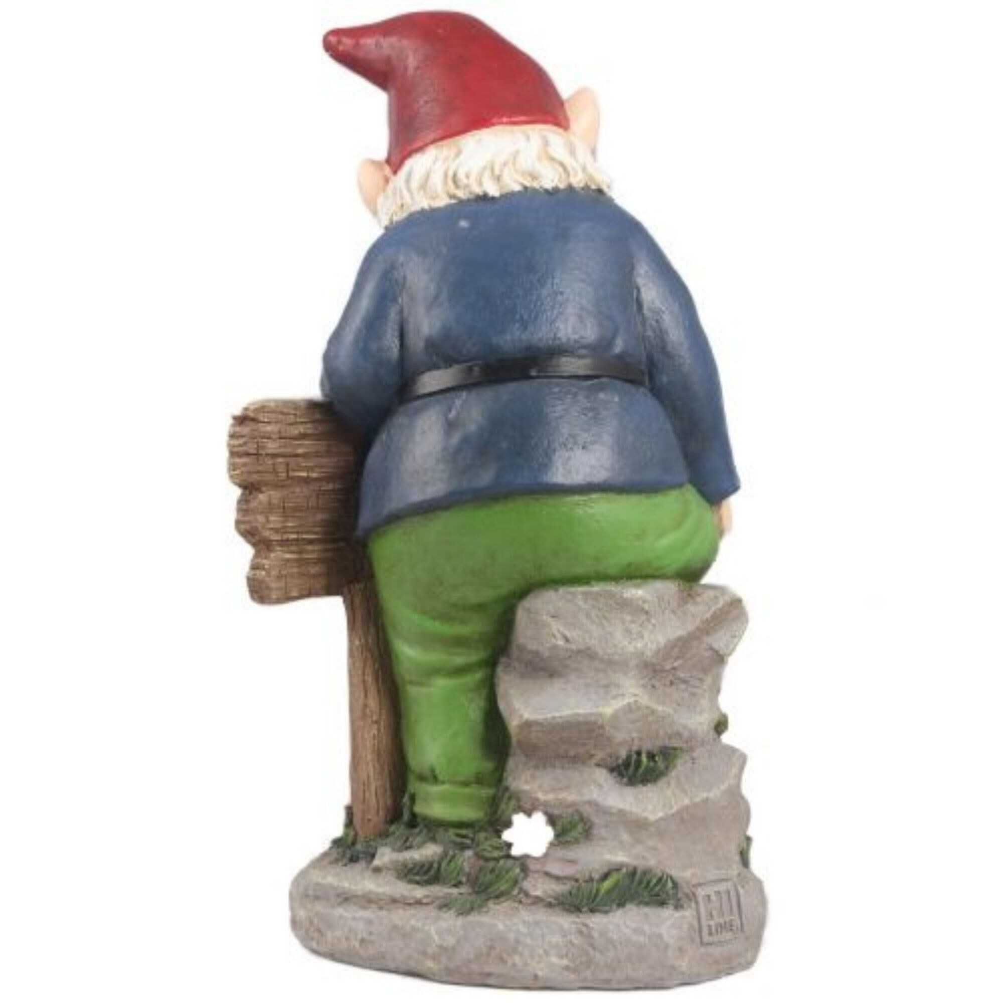 16" Gnome with Sign Outdoor Garden Statue