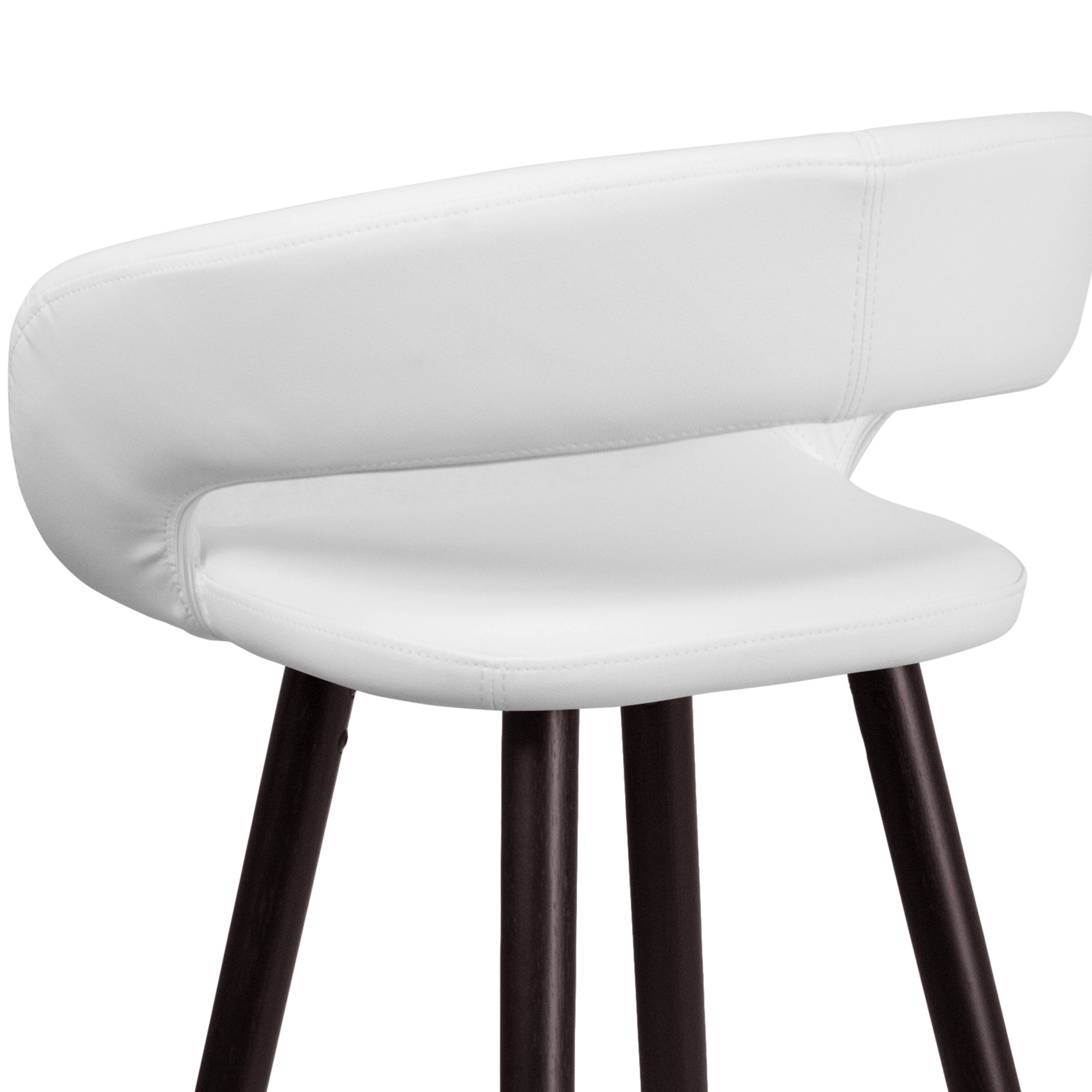 Brynn Series 23.75'' High Contemporary Cappuccino Wood Counter Height Stool in Brown Vinyl