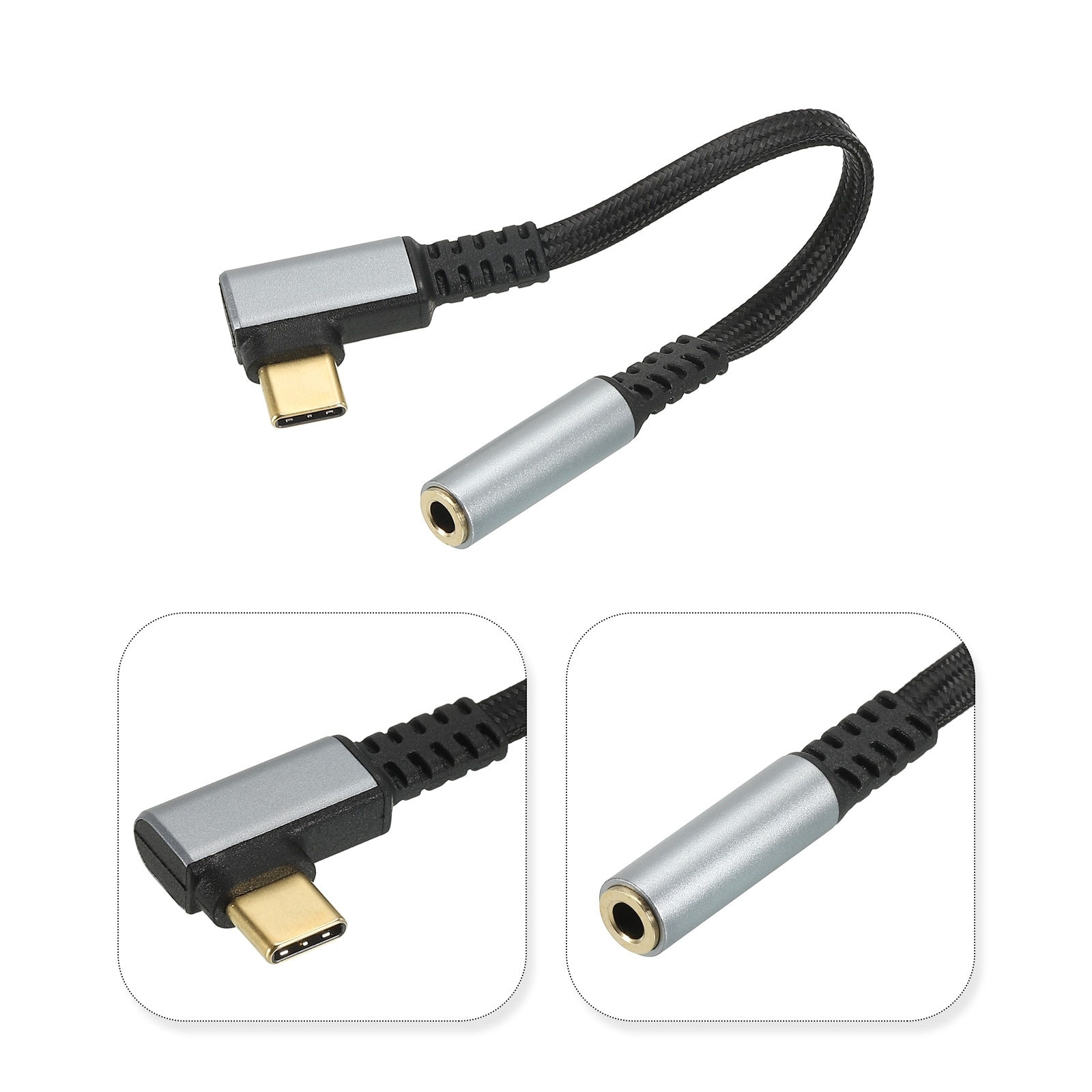 USB Type C to 3.5mm Headphone Jack Adapter USB to Aux Audio Cord 5.5"