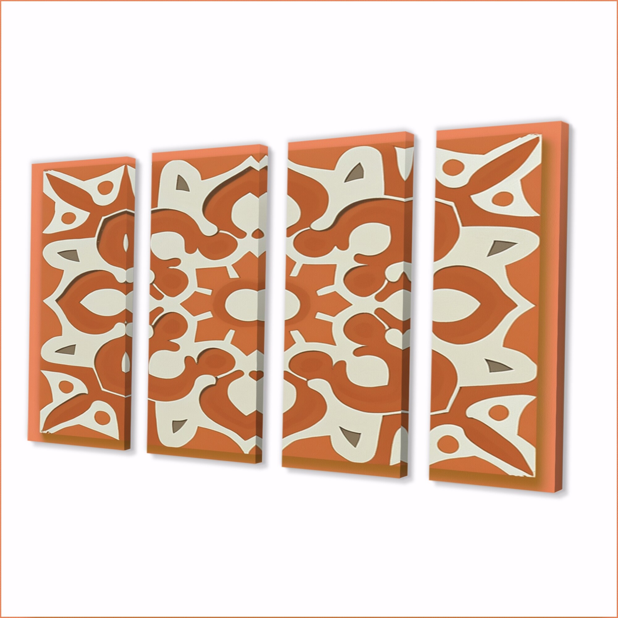 Designart "Moroccoan Tiles In Earth Tones IV" Abstract Tile Multipanel Wall Decor