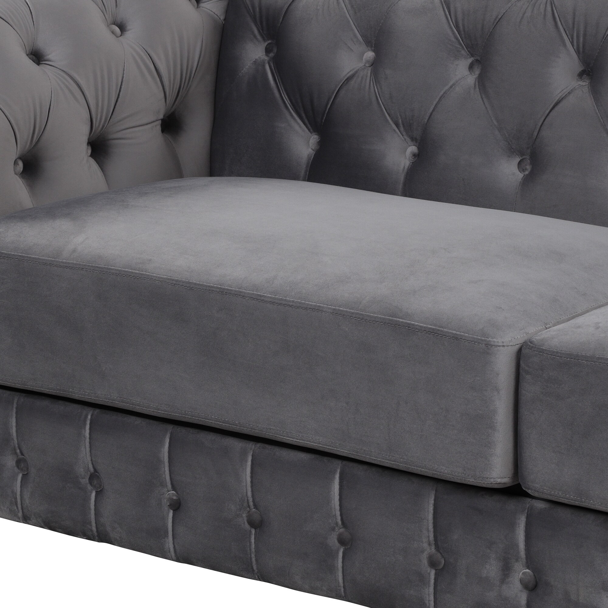 Removable Cushion Velvet Upholstered 64" Loveseat Sofa