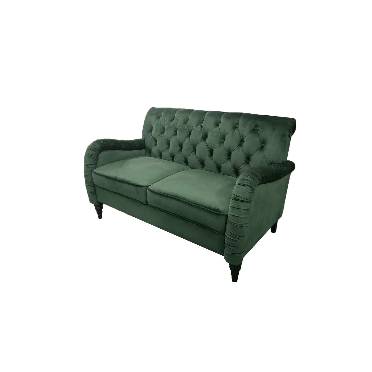 Velvet Chesterfield Loveseat Sofa with Luxurious Plush Cushions