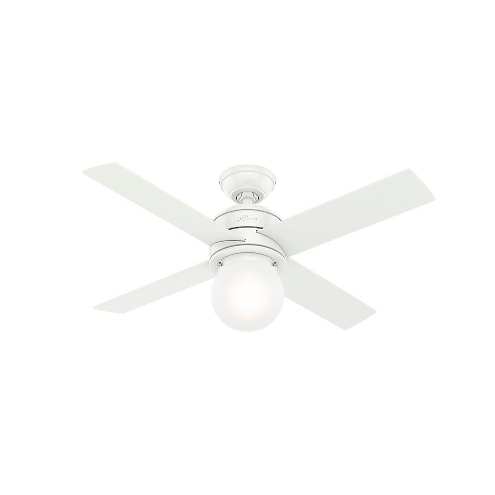 Hunter Hepburn 44" 4 Blade Ceiling Fan with LED Light Kit and Wall - Modern Brass