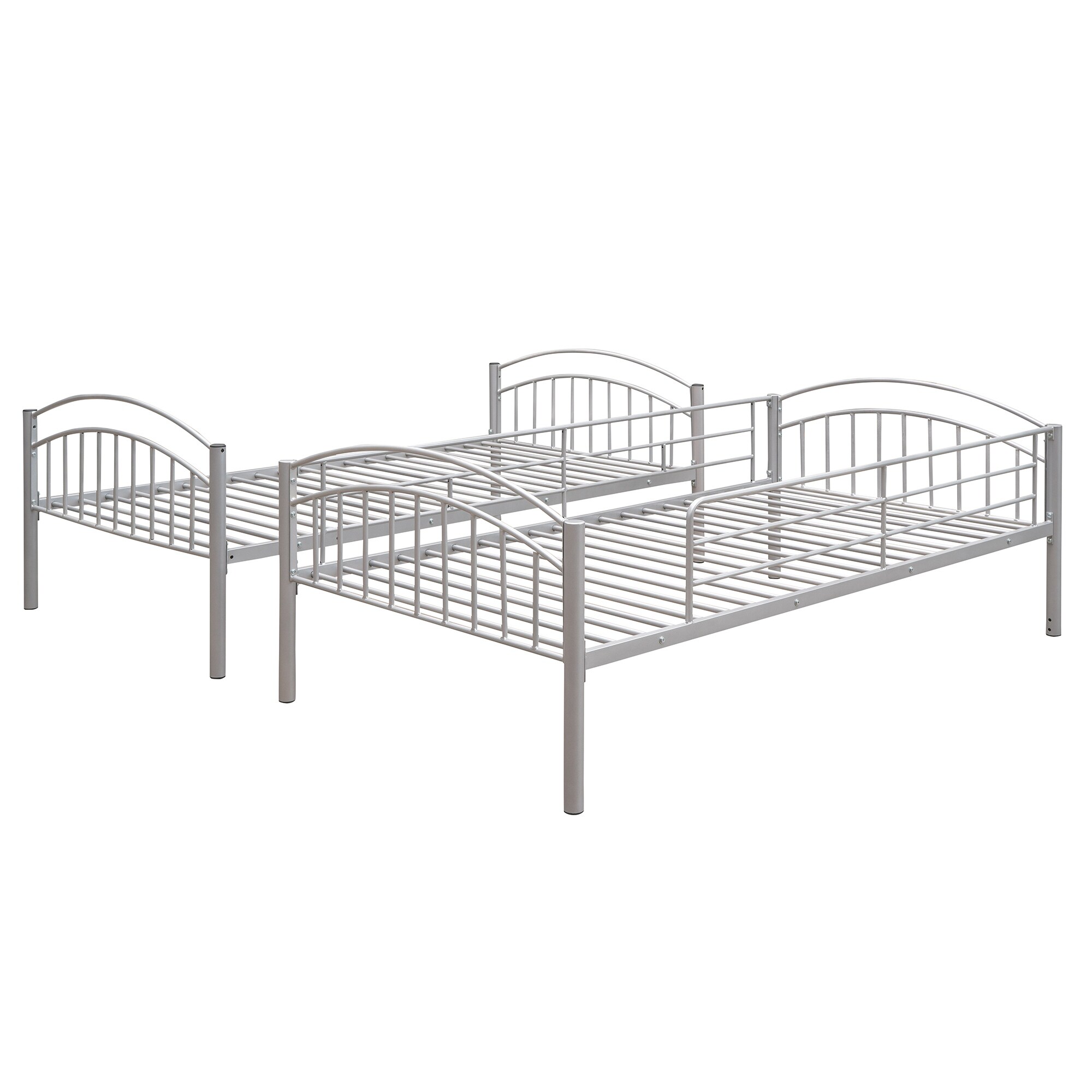 Twin Over Twin Metal Bunk Bed,Divided into Two Beds(Black)