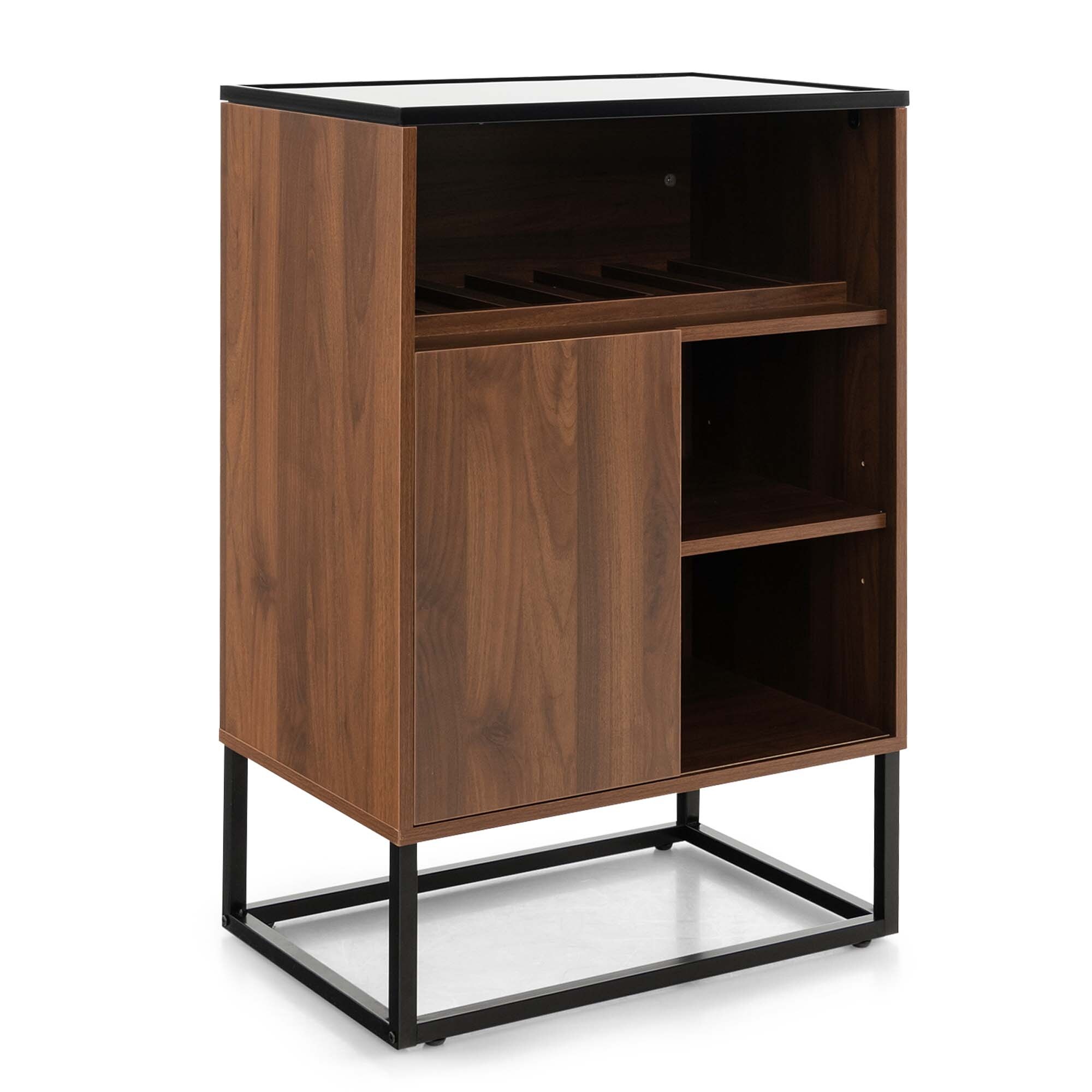 Costway Wine Storage Cabinet Buffet Sideboard with Adjustable Shelf & - See Details