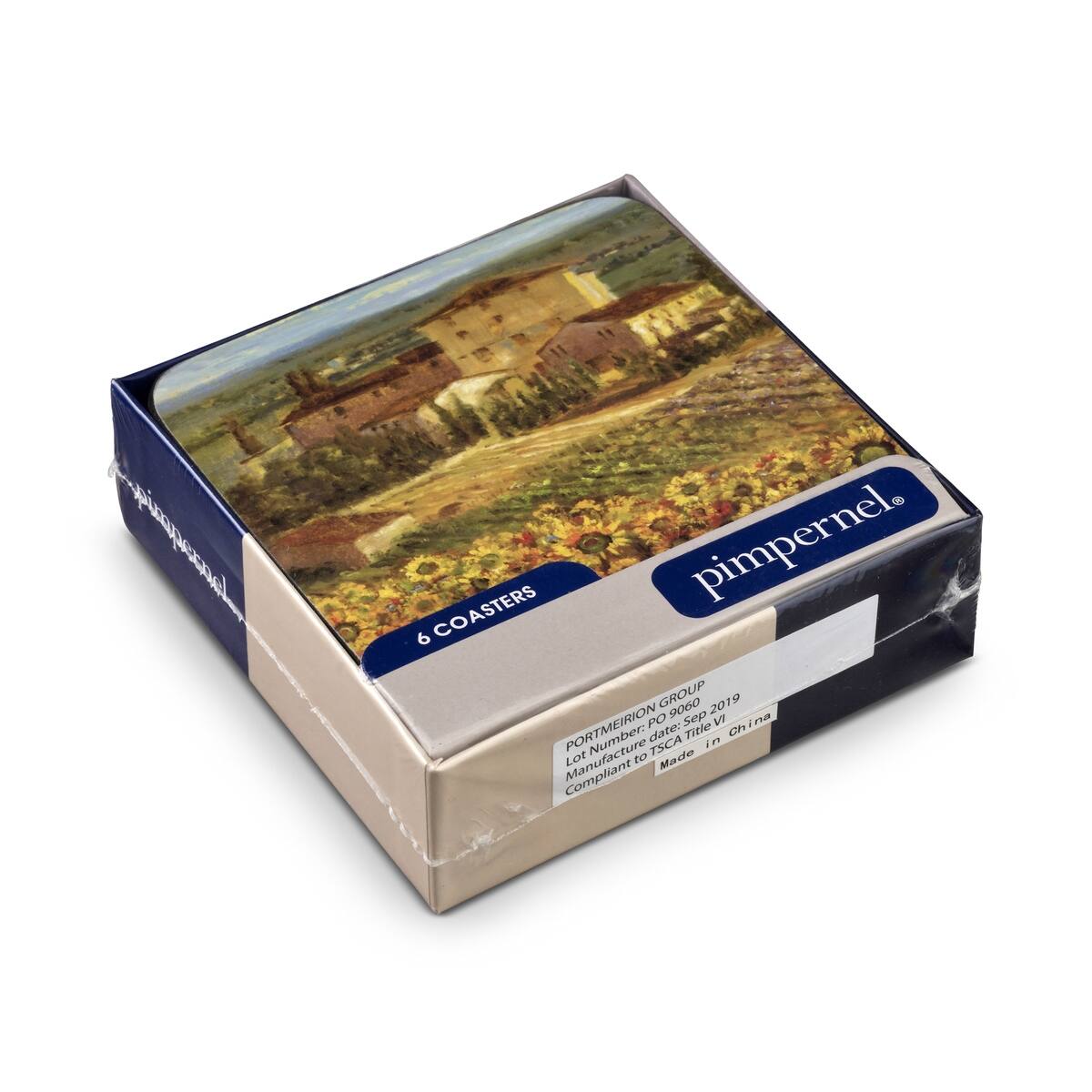 Pimpernel Tuscany Coasters Set of 6 - 4 Inches Sq.