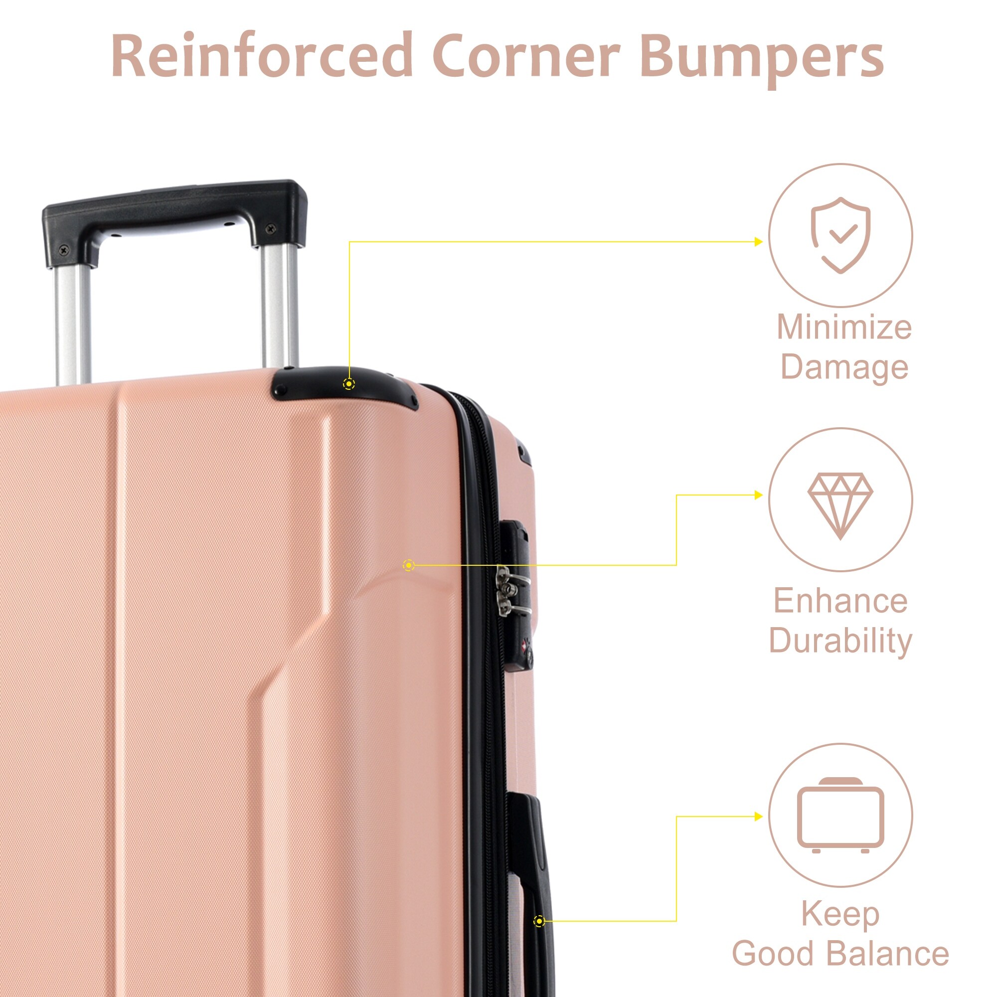 Hardshell Luggage Suitcase Spinner Suitcase with TSA Lock, Lightweight Expandable Travel Suitcase 28'' (Single Luggage), Pink