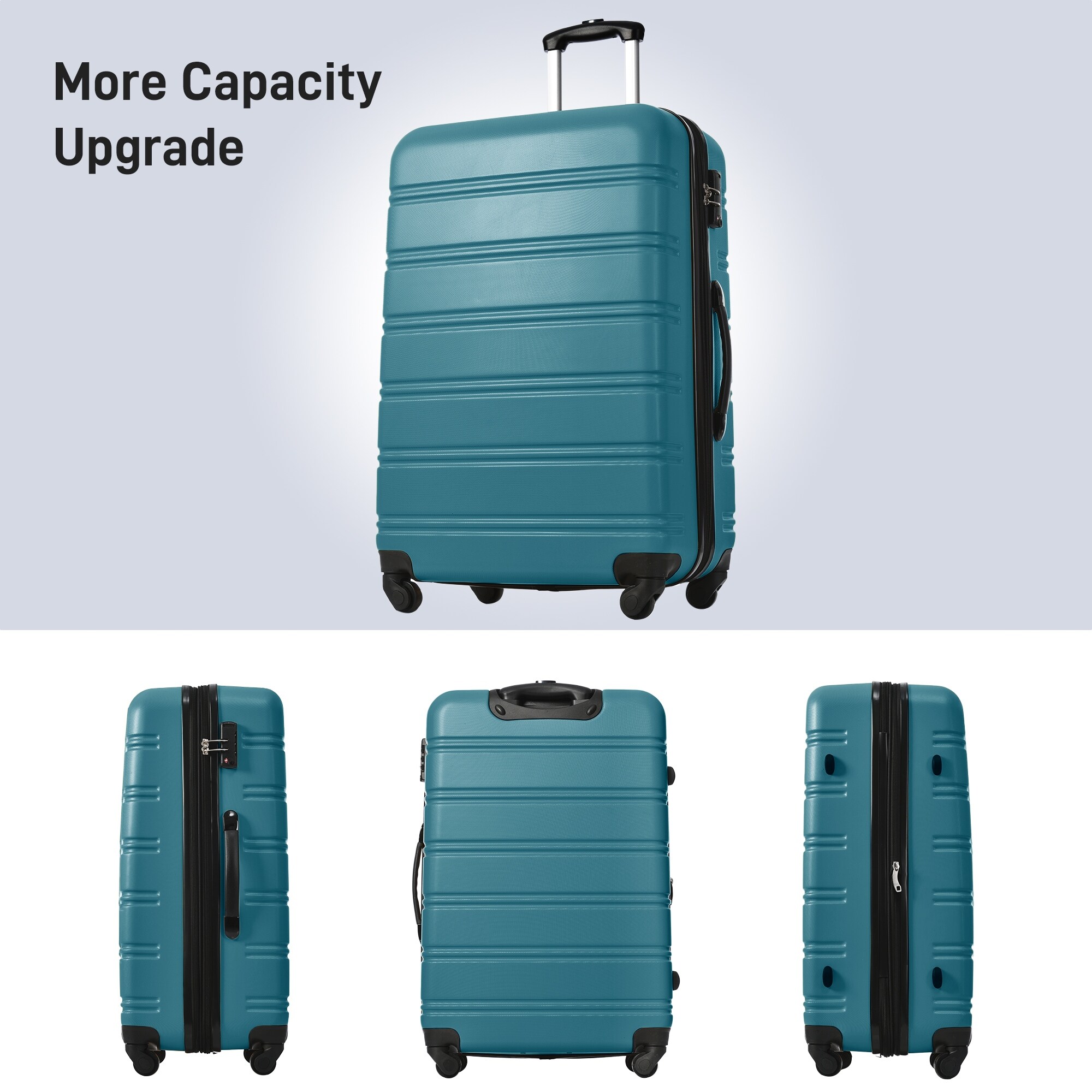 2 Piece Luggage Set, Carry-on Luggage Travel Set Hardside Expandable Luggage with Spinner Wheels & TSA Lock(20"24"), Dark Green