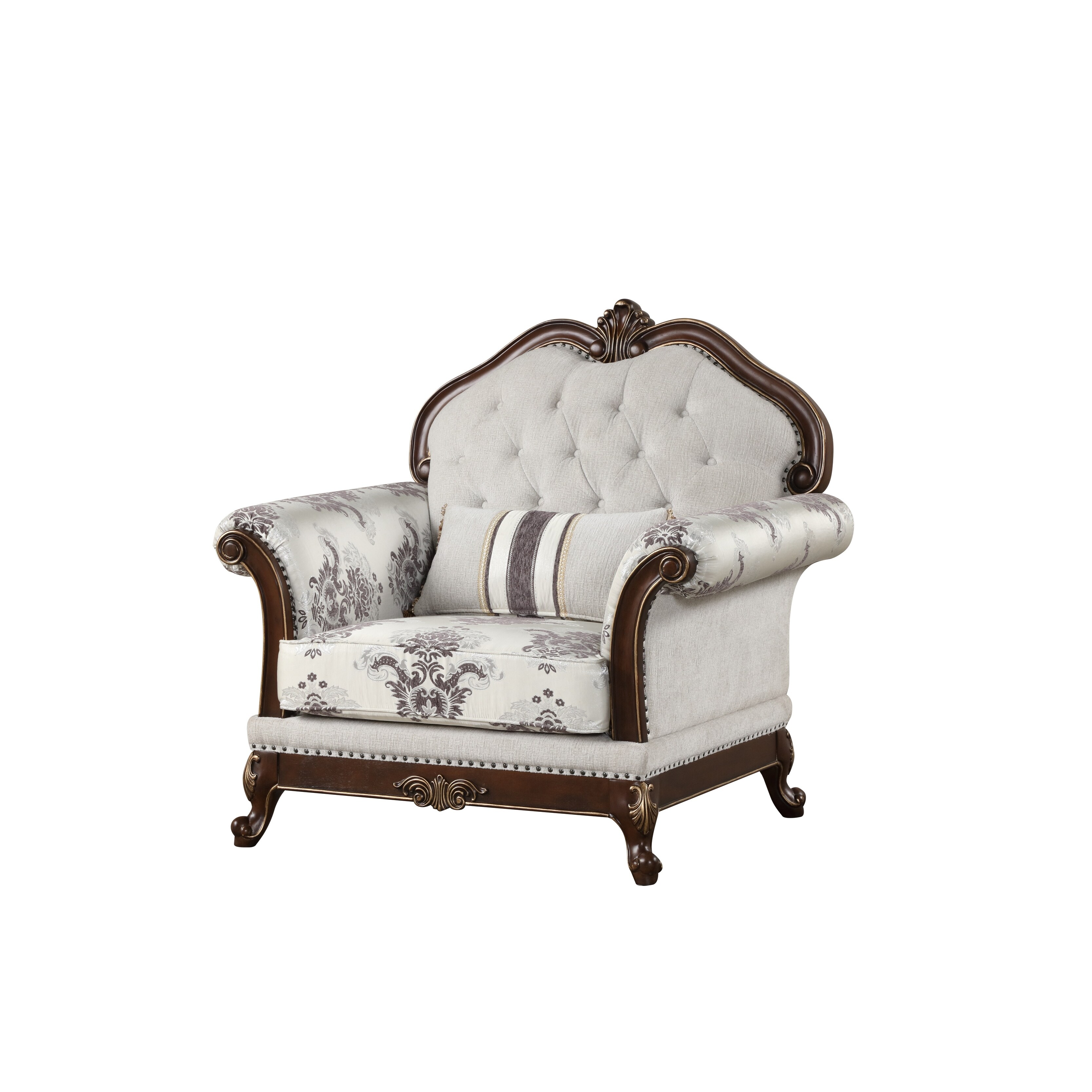 Gloria Traditional Style 2PC / 3PC button tufted Living Room Set