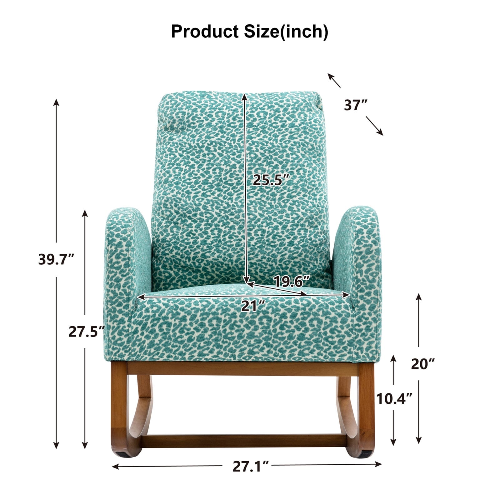 Comfortable Rocking Chair for Living Room with High Backrest and Cozy Armrest