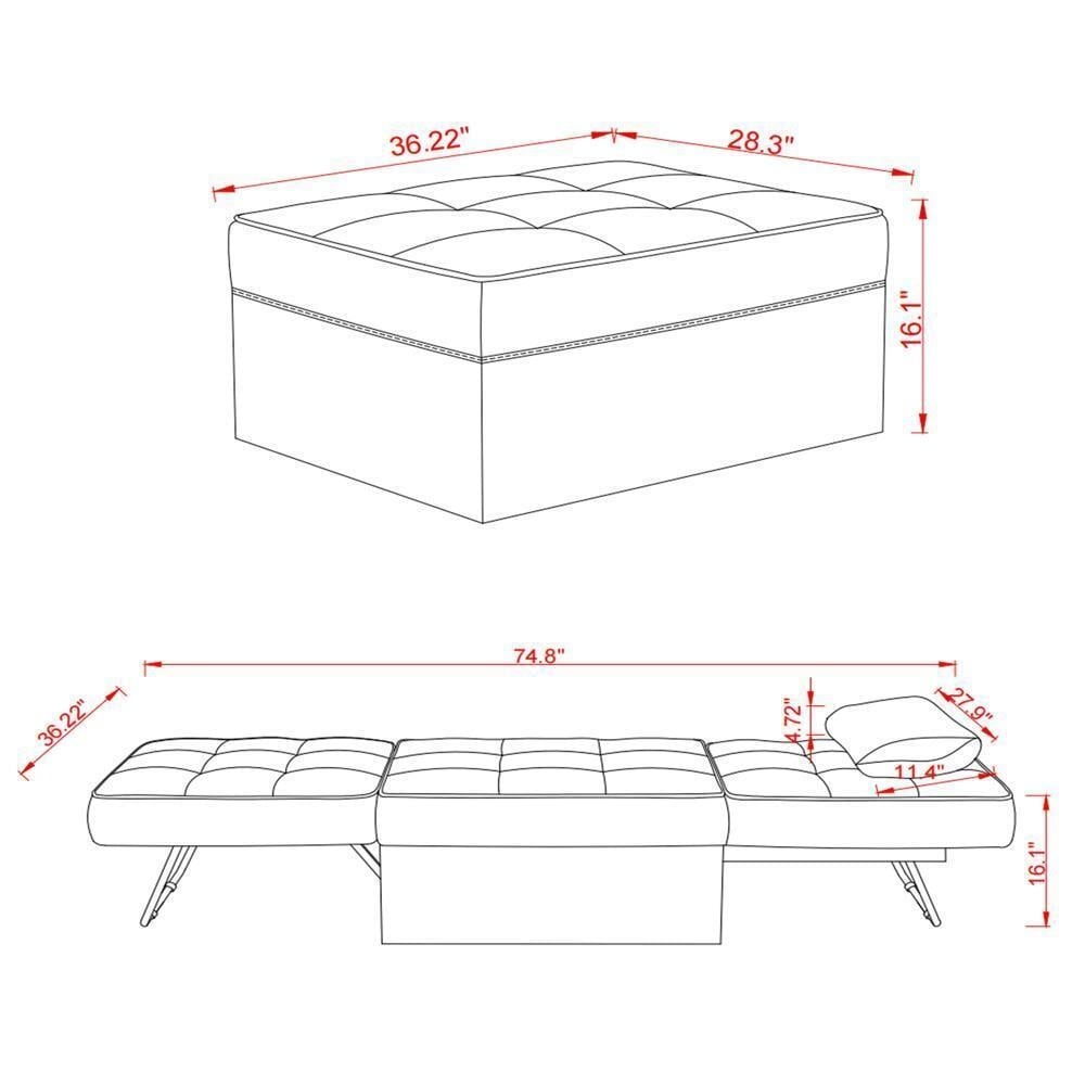 4-in-1 Multi-Function Folding Ottoman Sofa Bed