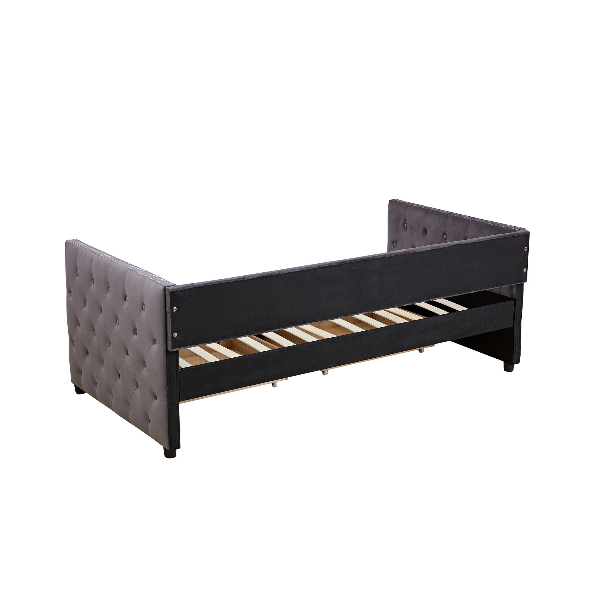 Modern Velvet Upholstered Twin Size DayBed with 2 Drawers