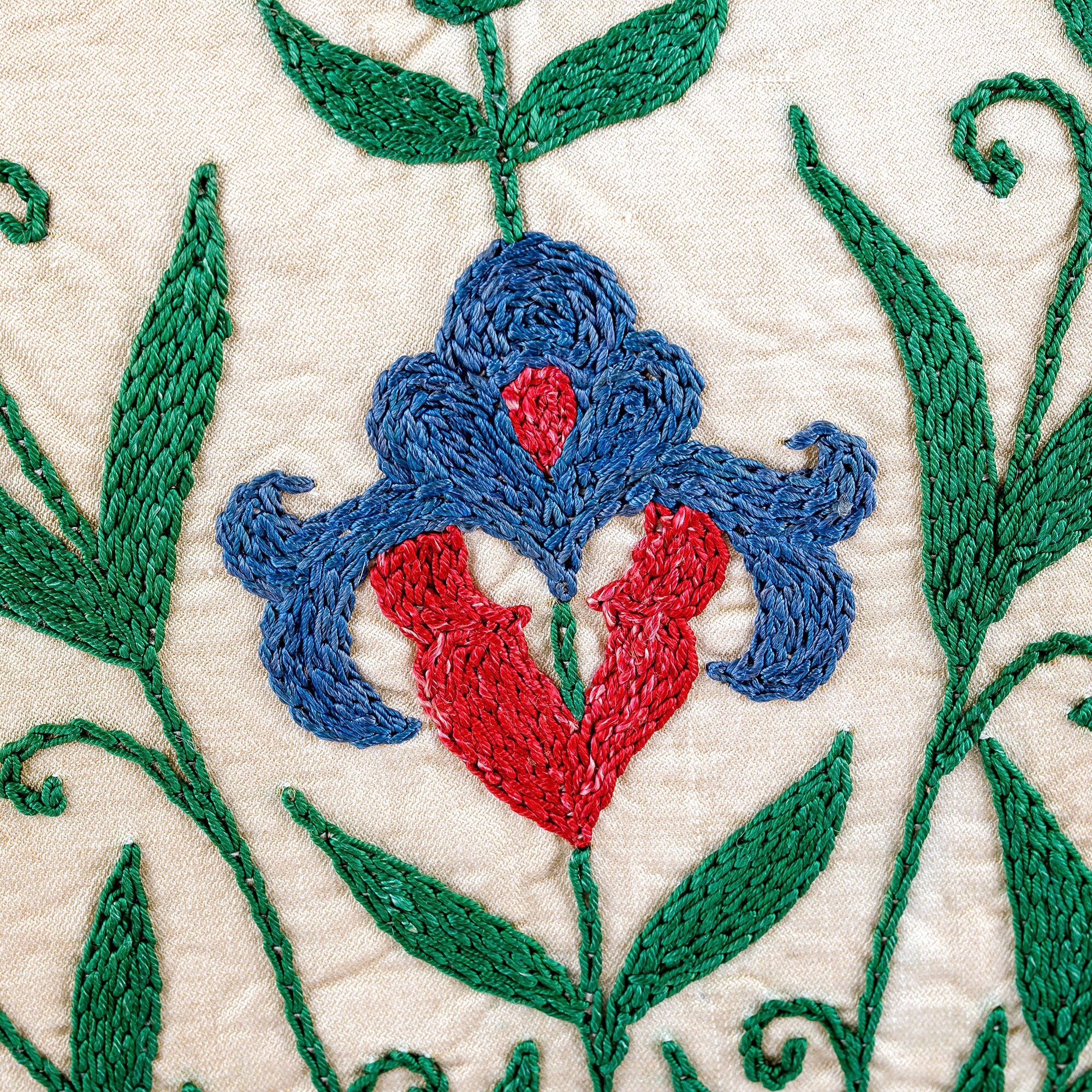 Novica Handmade Suzani Eden Hand Embroidered Silk Cushion Cover