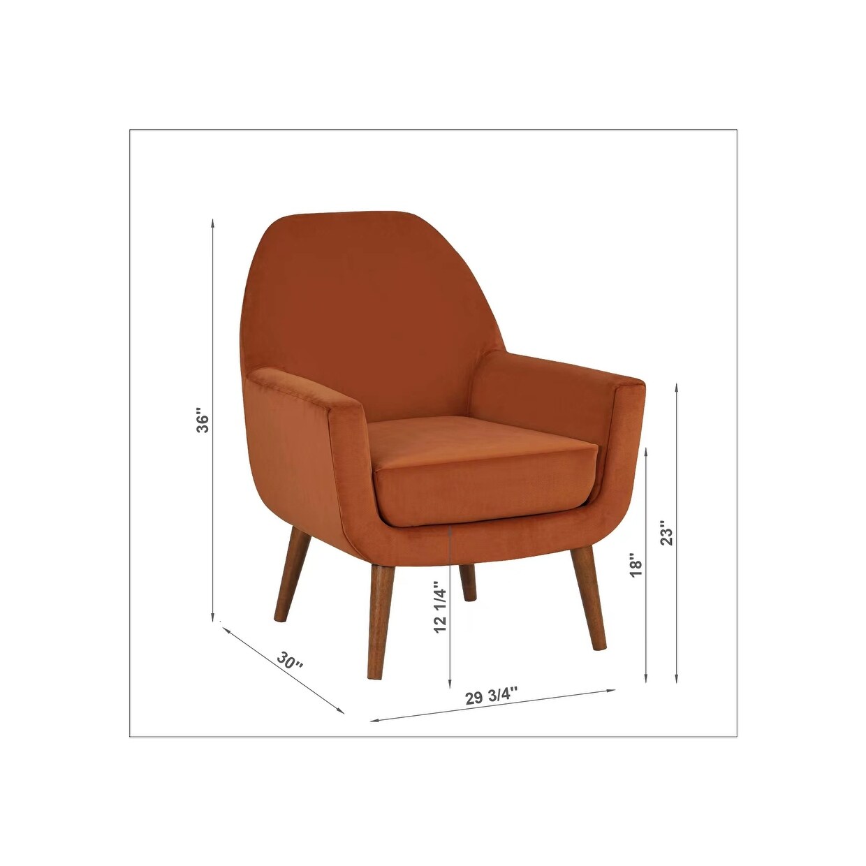 Velvet Fabric Accent Chairs High Back Club Chairs for Livingroom Modern Chaise Lounges Side Chairs with Solid Wood Legs