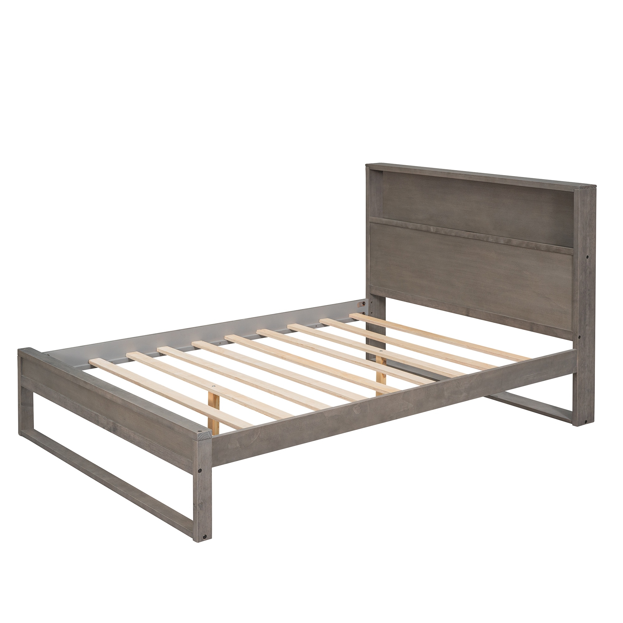 Platform Bed with Storage Headboard,Sockets and USB Ports