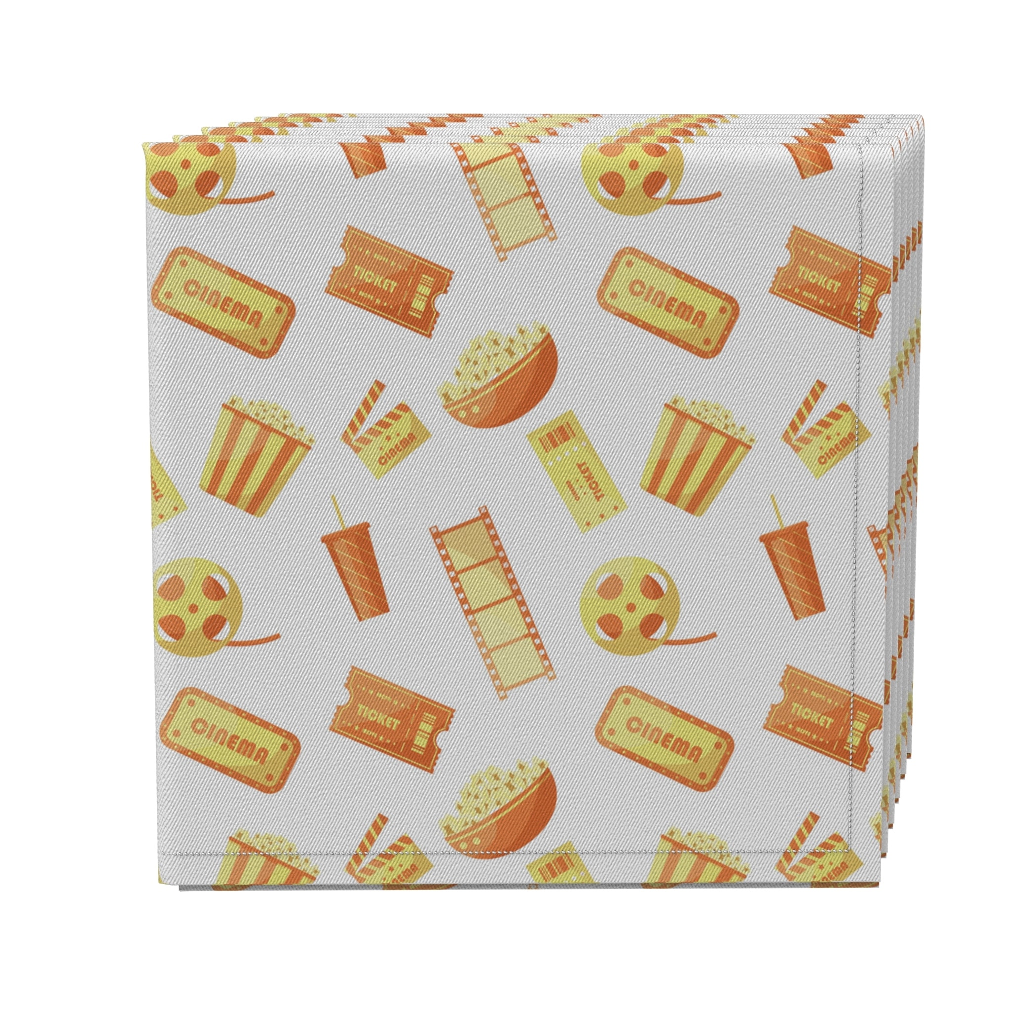 Fabric Textile Products, Inc. Napkin Set of 4, 100% Cotton, 20x20", Time at the Cinema - 20 x 20