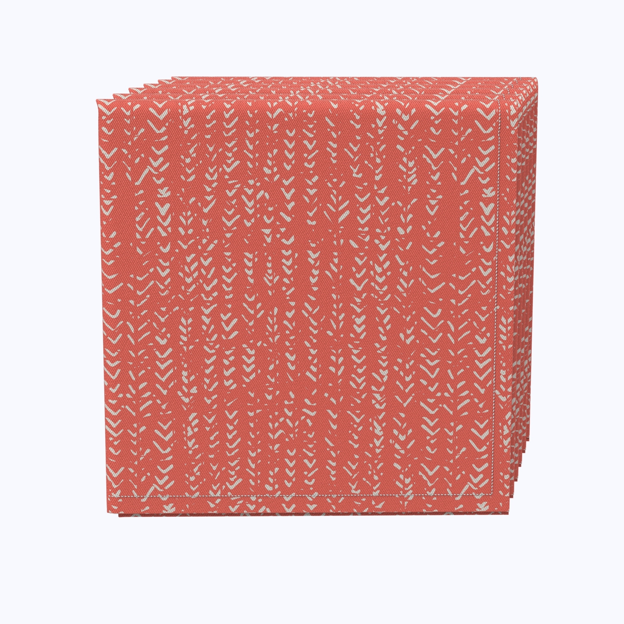 Fabric Textile Products, Inc. Napkin Set of 4, 100% Cotton, 20x20", Coral Batik Design - 20 x 20