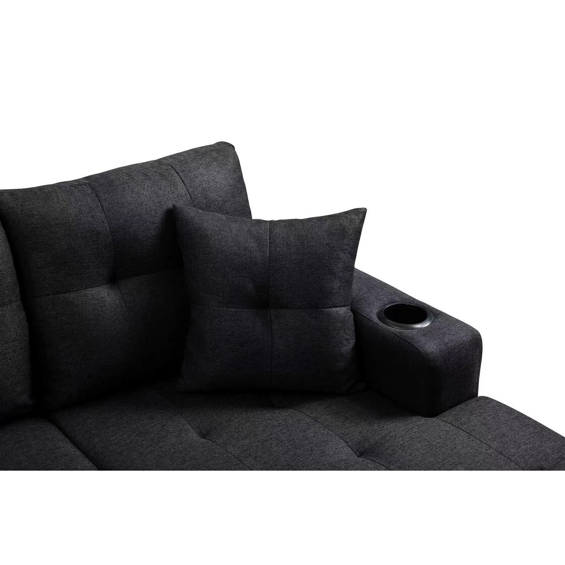 Modern Sofa, Right sectional sofa, convertible corner sofa with armrest storage, living room and apartment sectional sofa