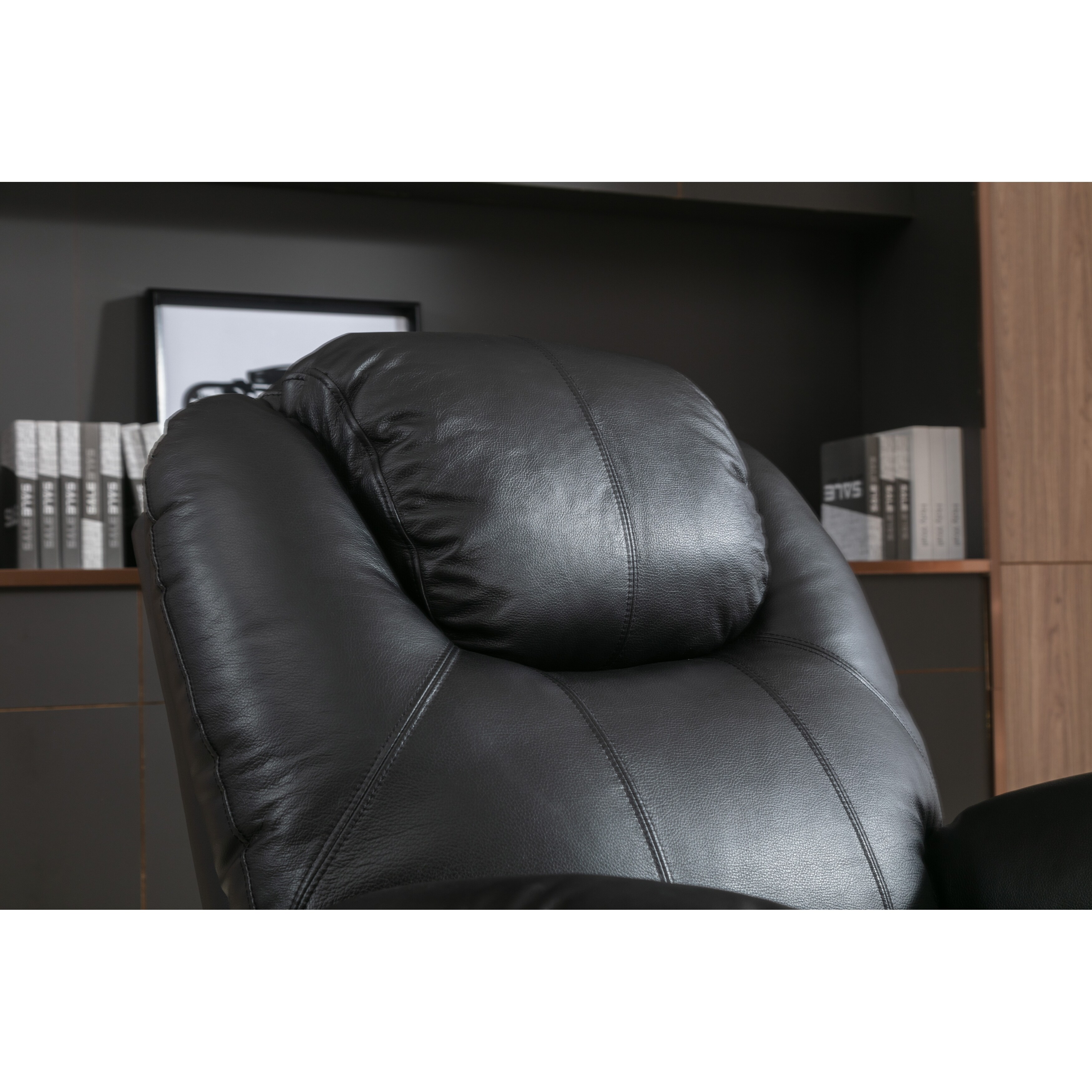 Leather Electric Lift Recliner with Multi-Function Massage and Heat, Power Lift Chair, USB Ports, Cup Holders