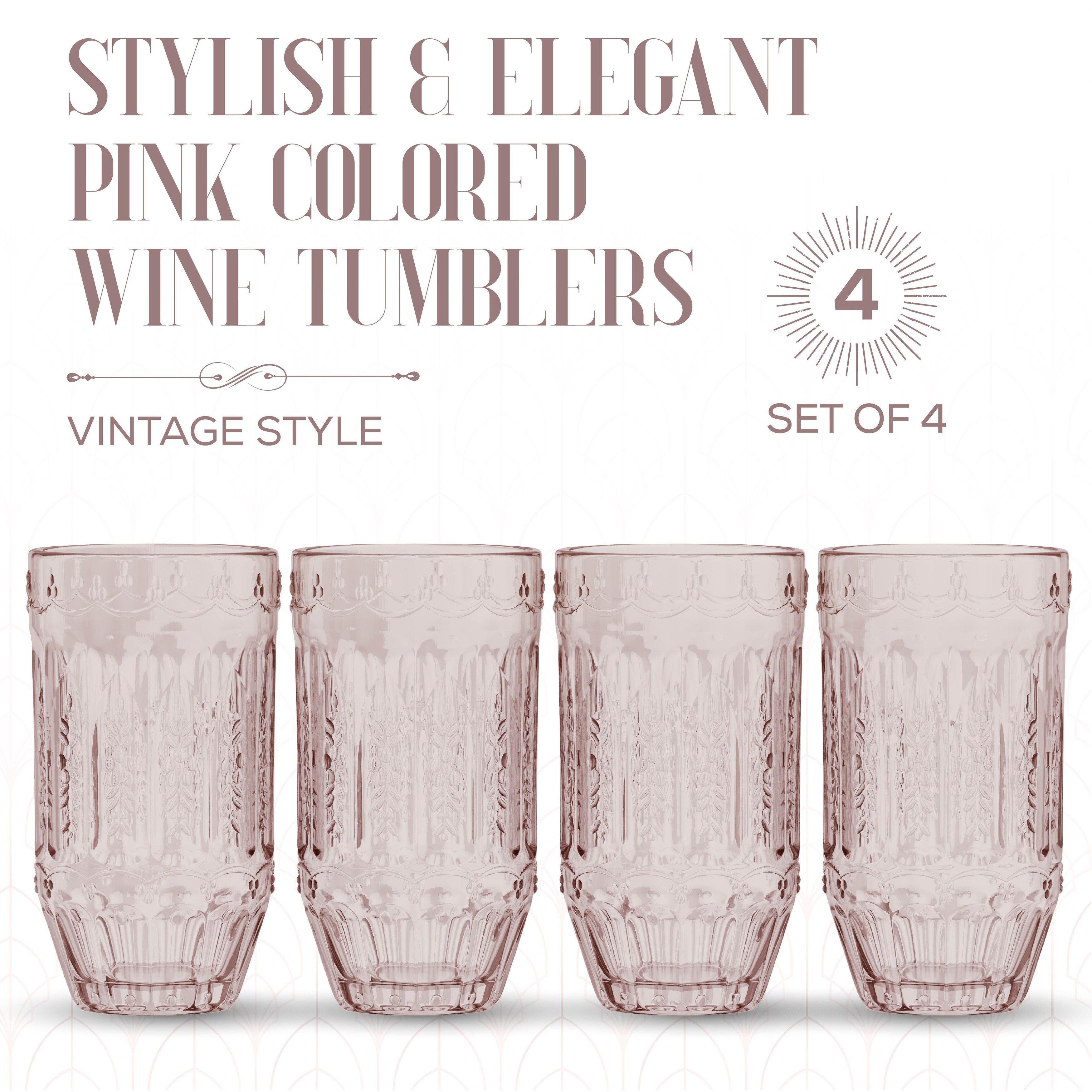 Elle Decor Highball Glasses Set of 4 Colored Vintage