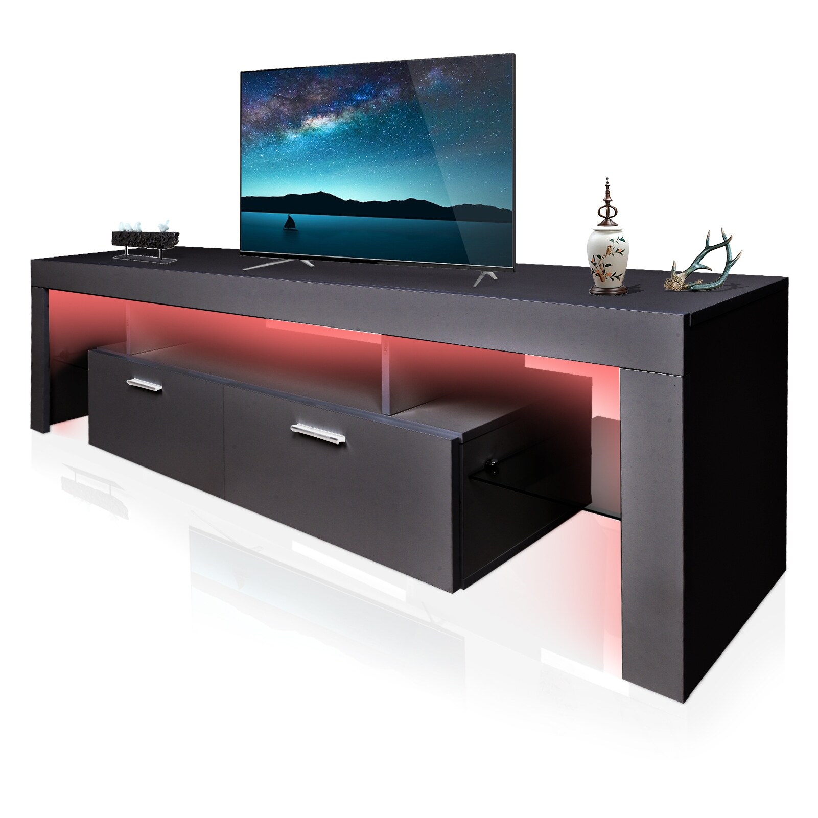 LED TV Stand Modern TV Stand with Storage Entertainment Center with Drawer, TV Cabinet for Up to 75 inch for Gaming Living Room