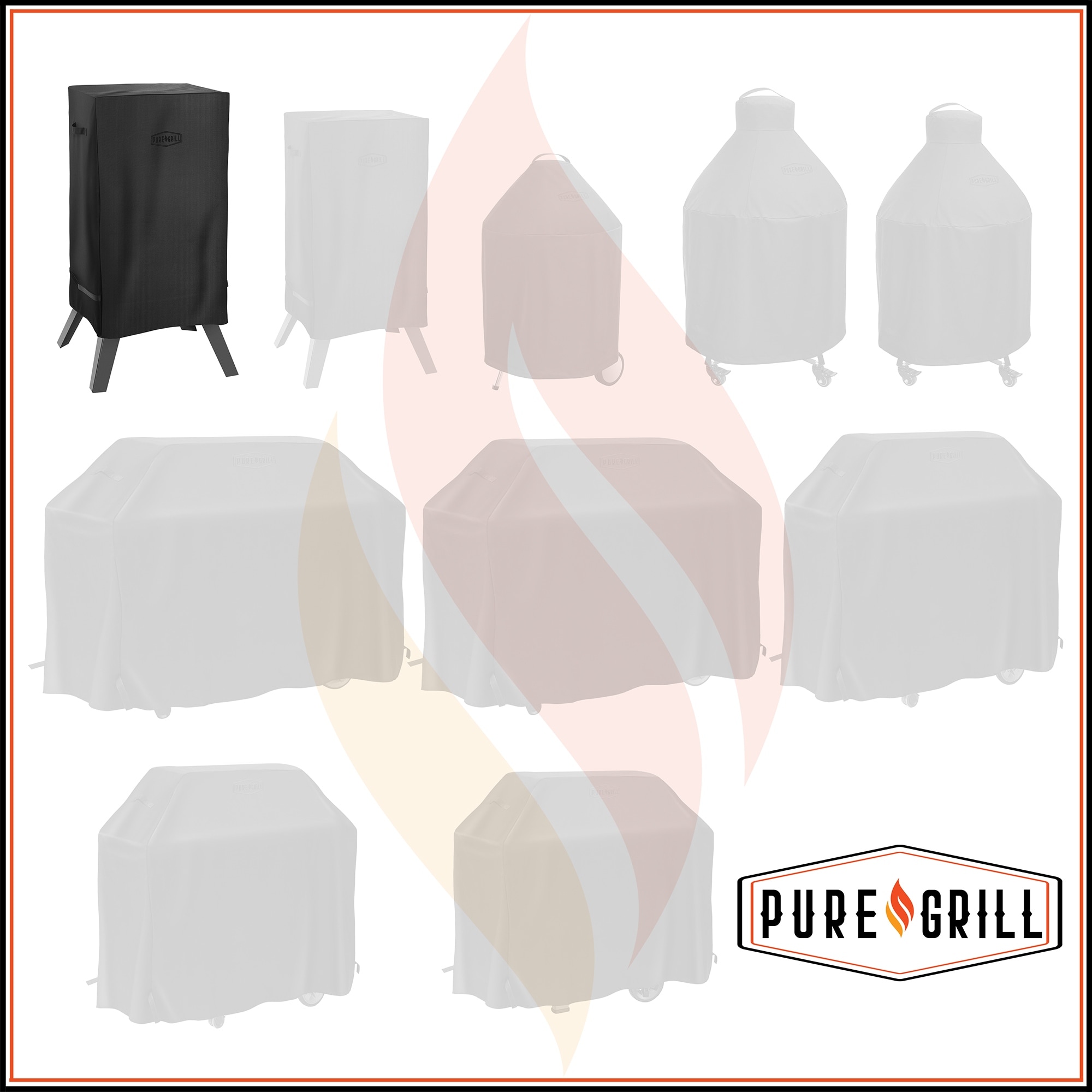 Electric Smoker BBQ Grill Cover for 40" Electric Vertical Smokers - Black - 24" x 17" x 38" - 40" Smoker