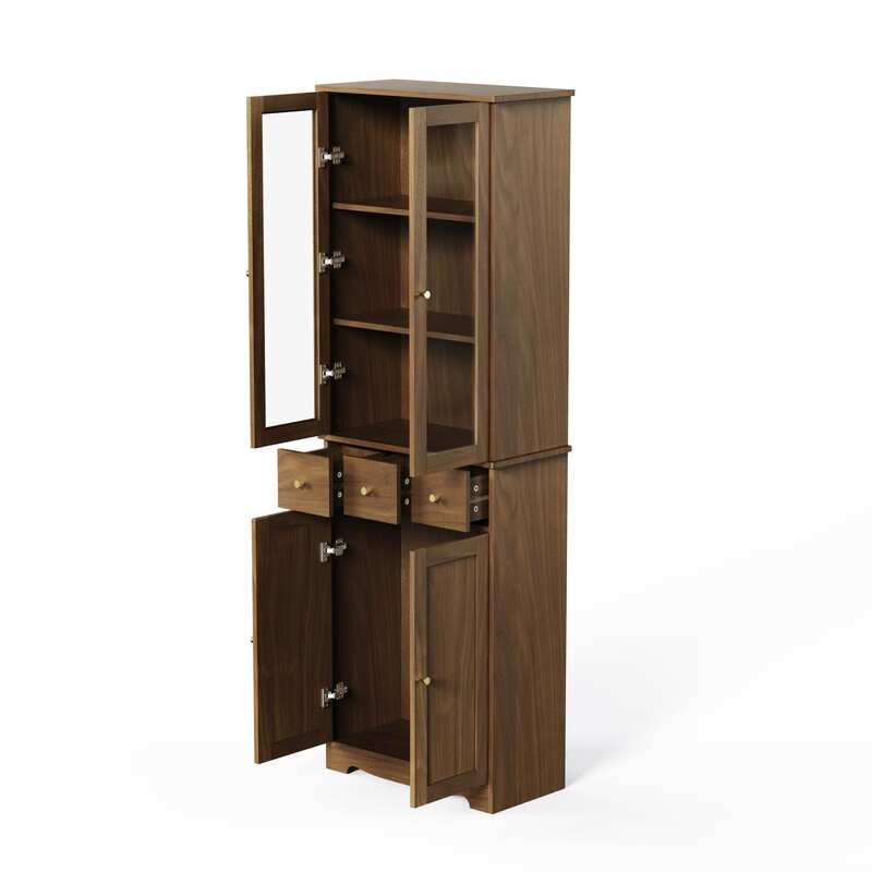 Modern 3-Tier Bookcase Bookshelf, Display Cabinet with LED Lights