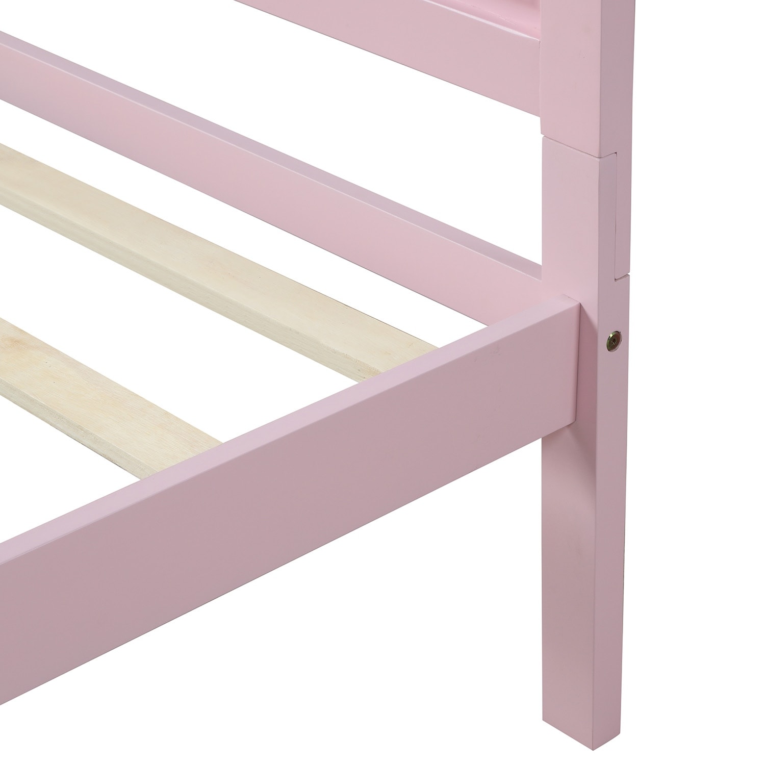 Elegant & Simple Twin Size Upholstered Platform Bed House Bed Kids Bed Sleigh Bed with Headboard/Footboard/Wood Slat Support