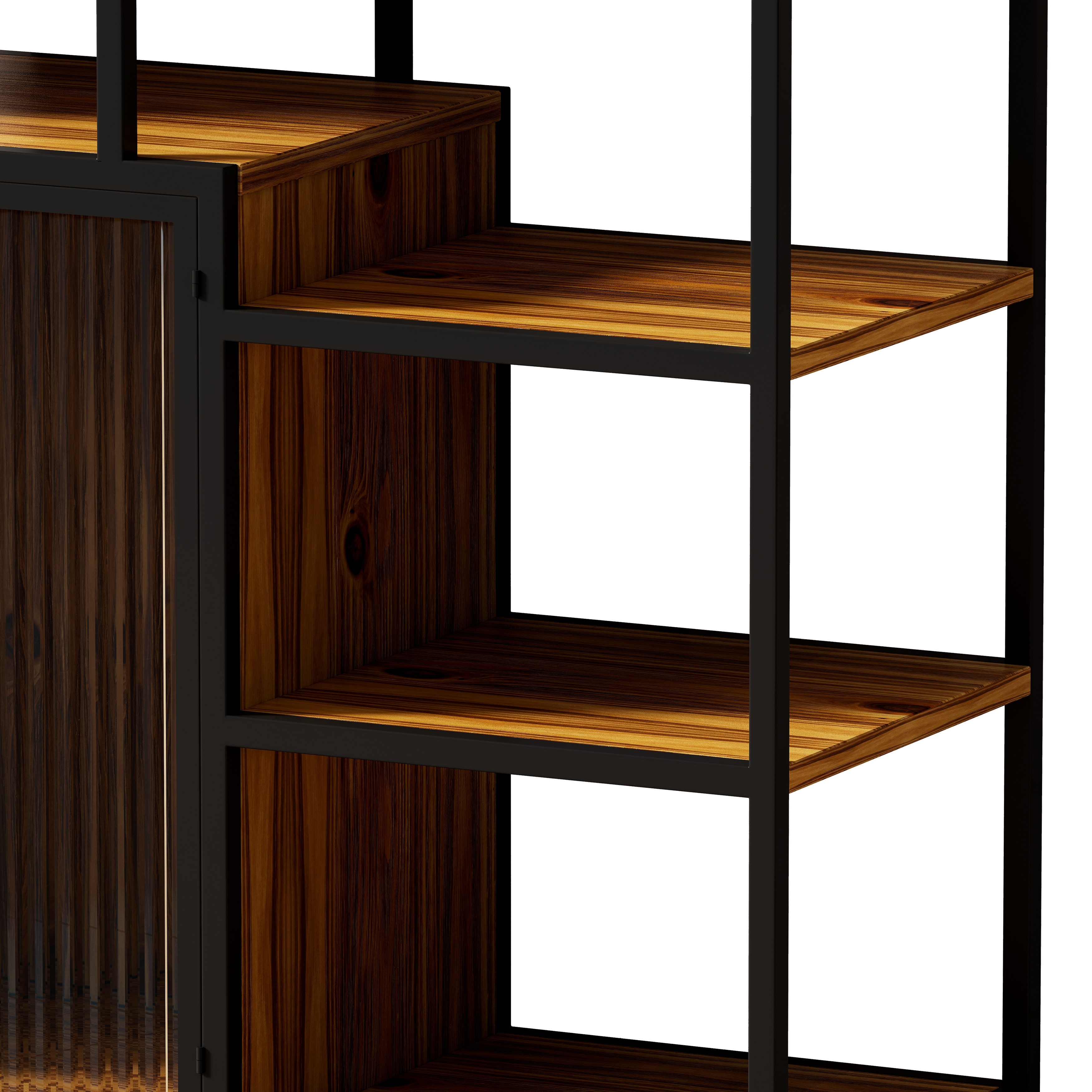 Multipurpose Bookshelf Storage Rack, with Enclosed Storage Cabinet,for Living Room,Home Office,Kitchen