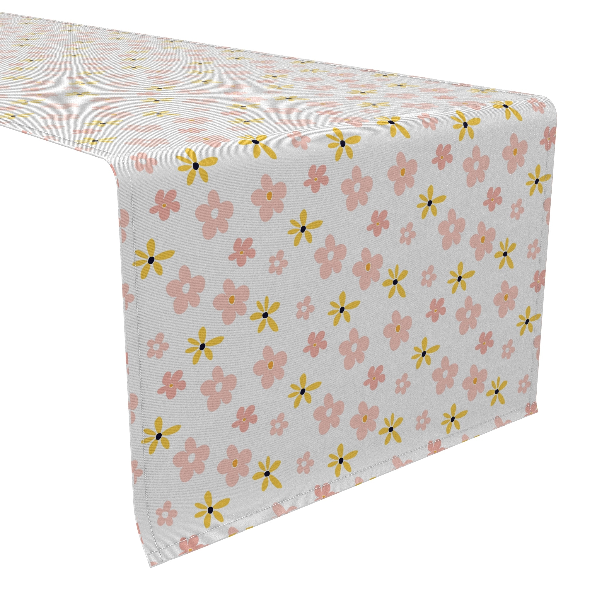 Fabric Textile Products, Inc. Table Runner, 100% Cotton, 16x108", Cartoon Graphic Flowers