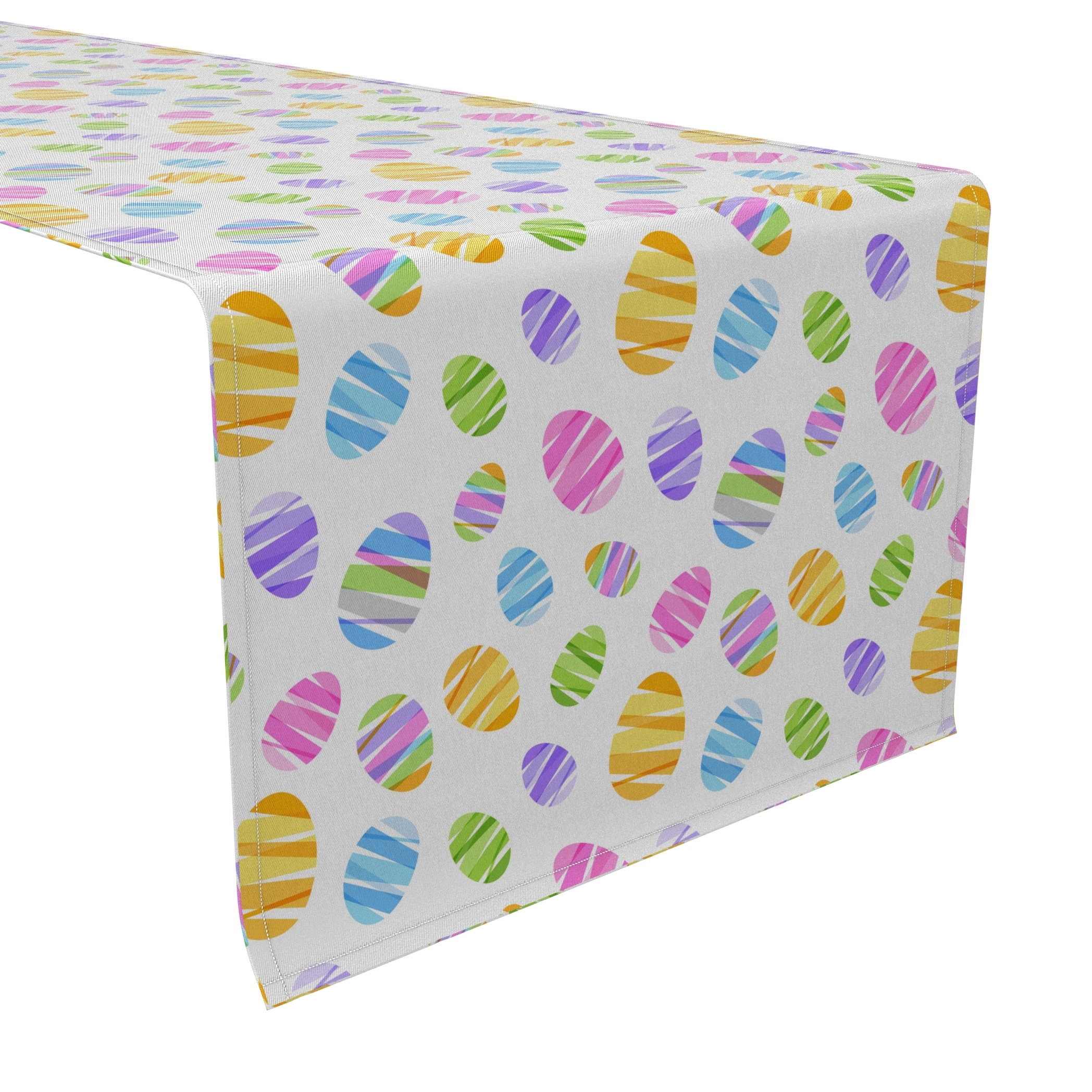 Fabric Textile Products, Inc. Table Runner, 100% Cotton, 16x108", Ribbon Easter Eggs