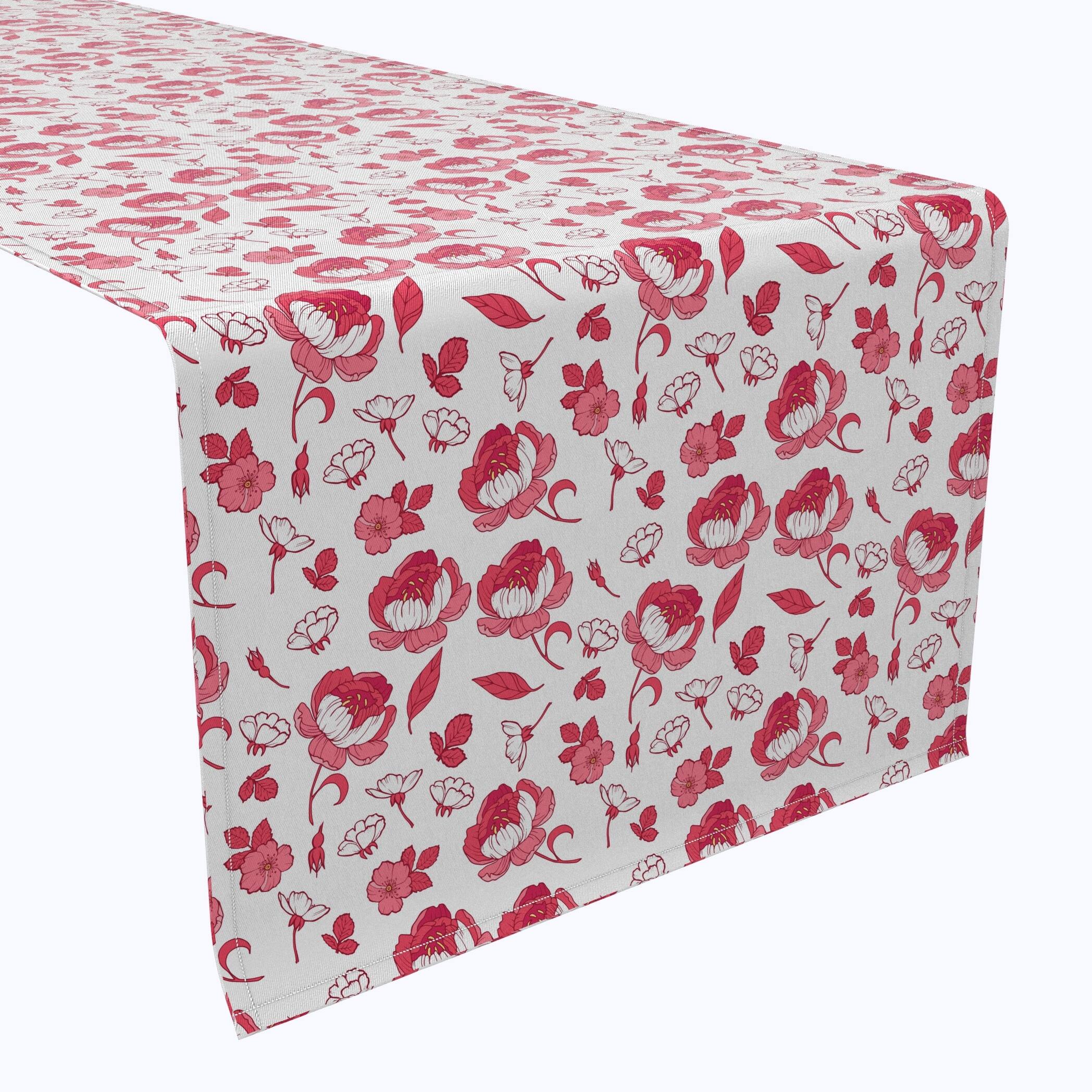 Fabric Textile Products, Inc. Table Runner, 100% Cotton, 16x108", Pink Floral Design