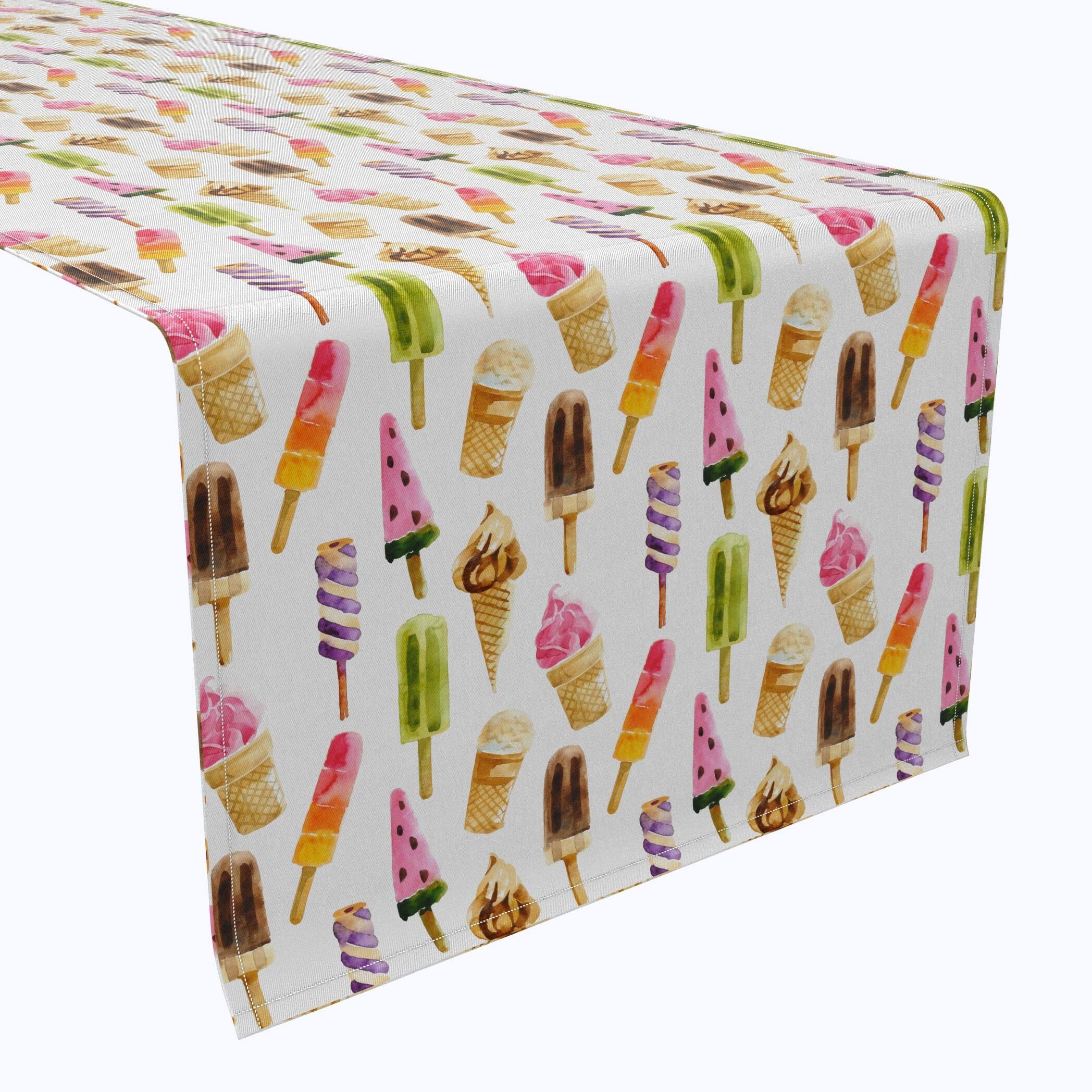 Fabric Textile Products, Inc. Table Runner, 100% Cotton, 16x108", Summer Ice Cream