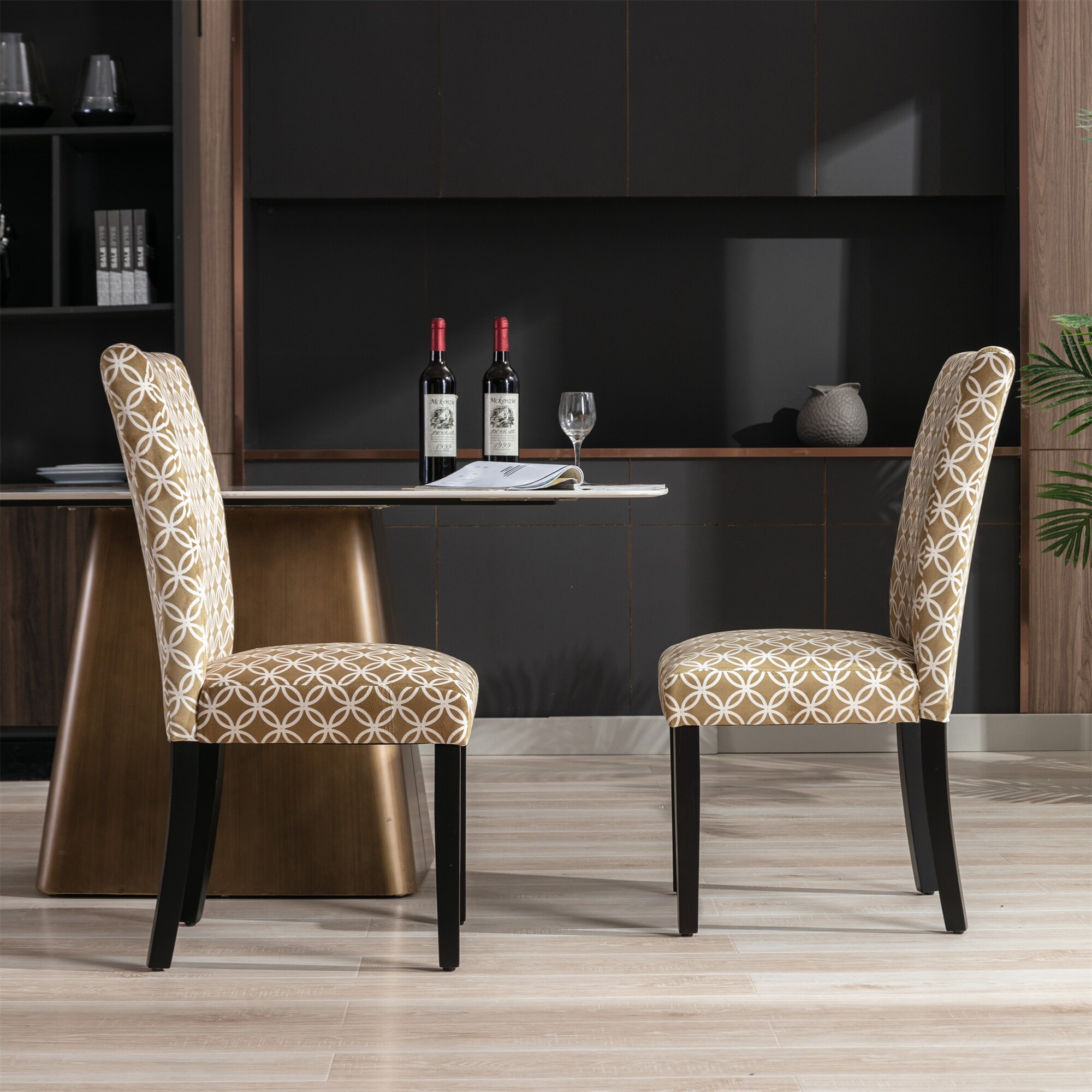 Modern Style Pattern Upholstered Dining Chairs (Set of 2)
