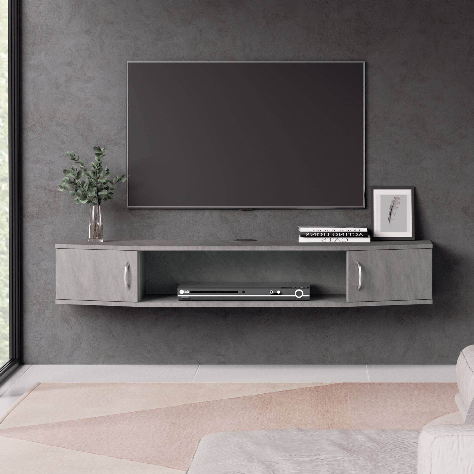 Floating TV Stand for TVs up to 50", Gray