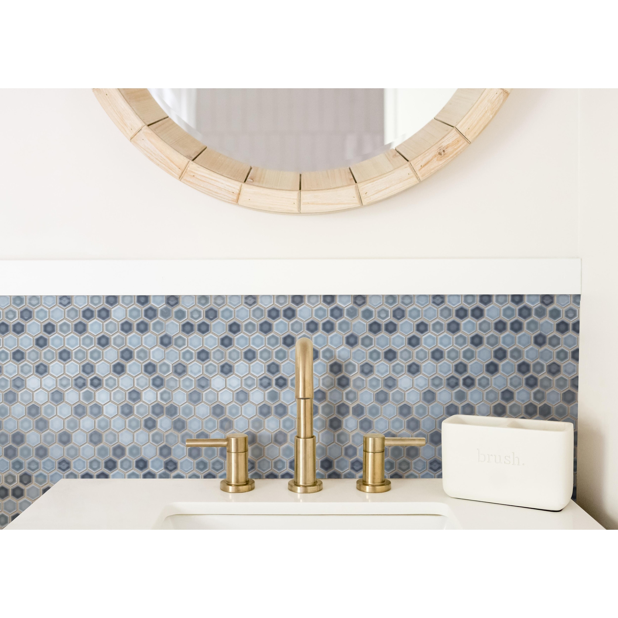 Merola Tile Hudson 1" Hex Stillwater 11-7/8" x 13-1/4" Porcelain Mosaic Tile