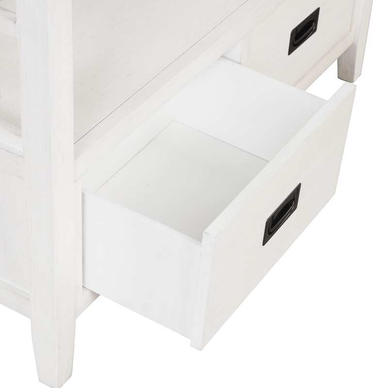 Farmhouse-Style 36'' Console Table with 4 Drawers and 1 Storage Shelf,White - Console Table