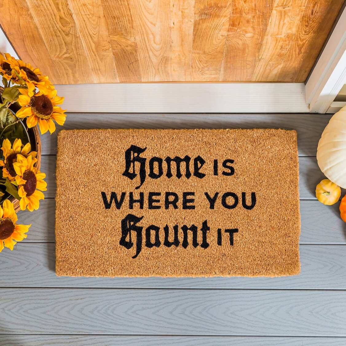 "Home is Where You Haunt it" Halloween Coir Door Mat