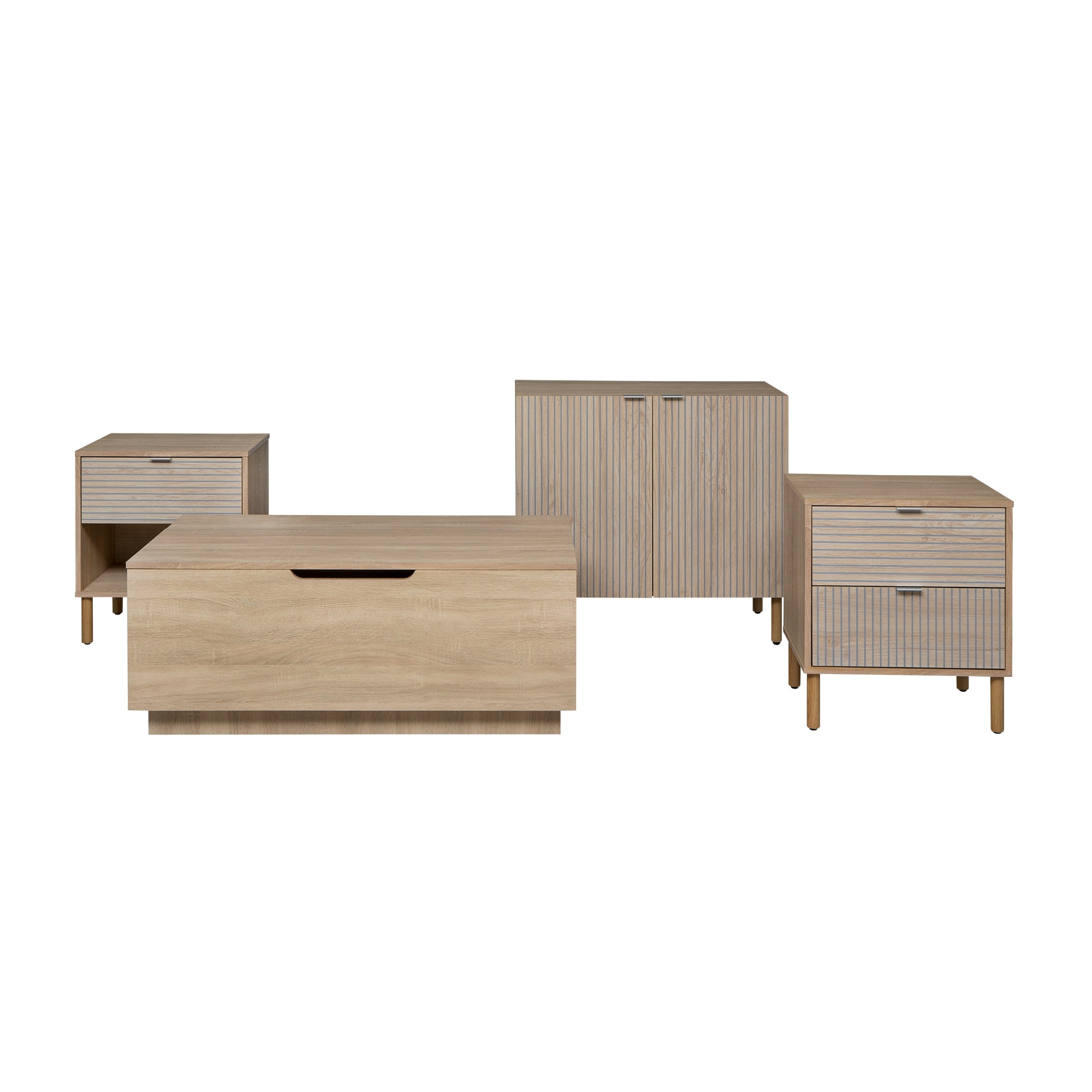 Wood 2 Door 2 Tier Shoe Cabinet in Brown with Adjustable Shelf