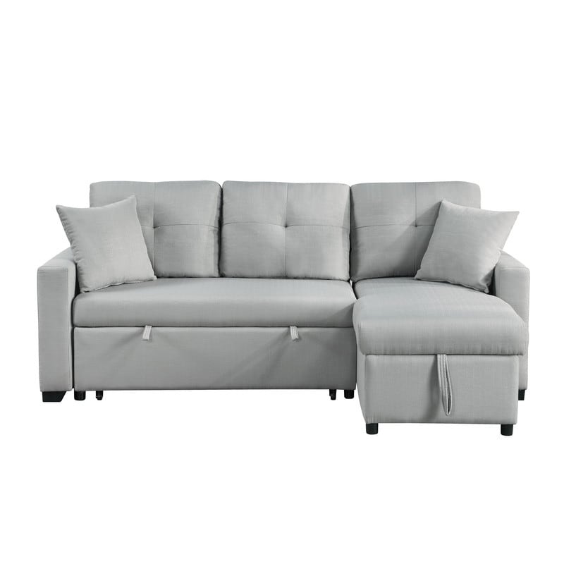 Francine Linen Reversible Sleeper Sectional Sofa with Storage Chaise
