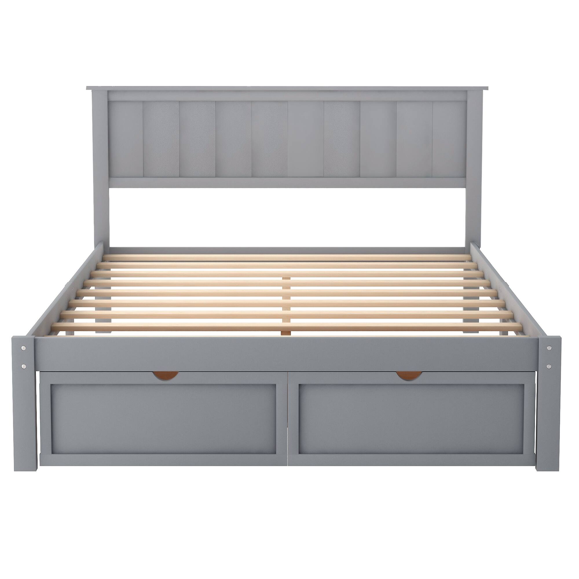 Full Size Platform Bed with Under-bed Drawers