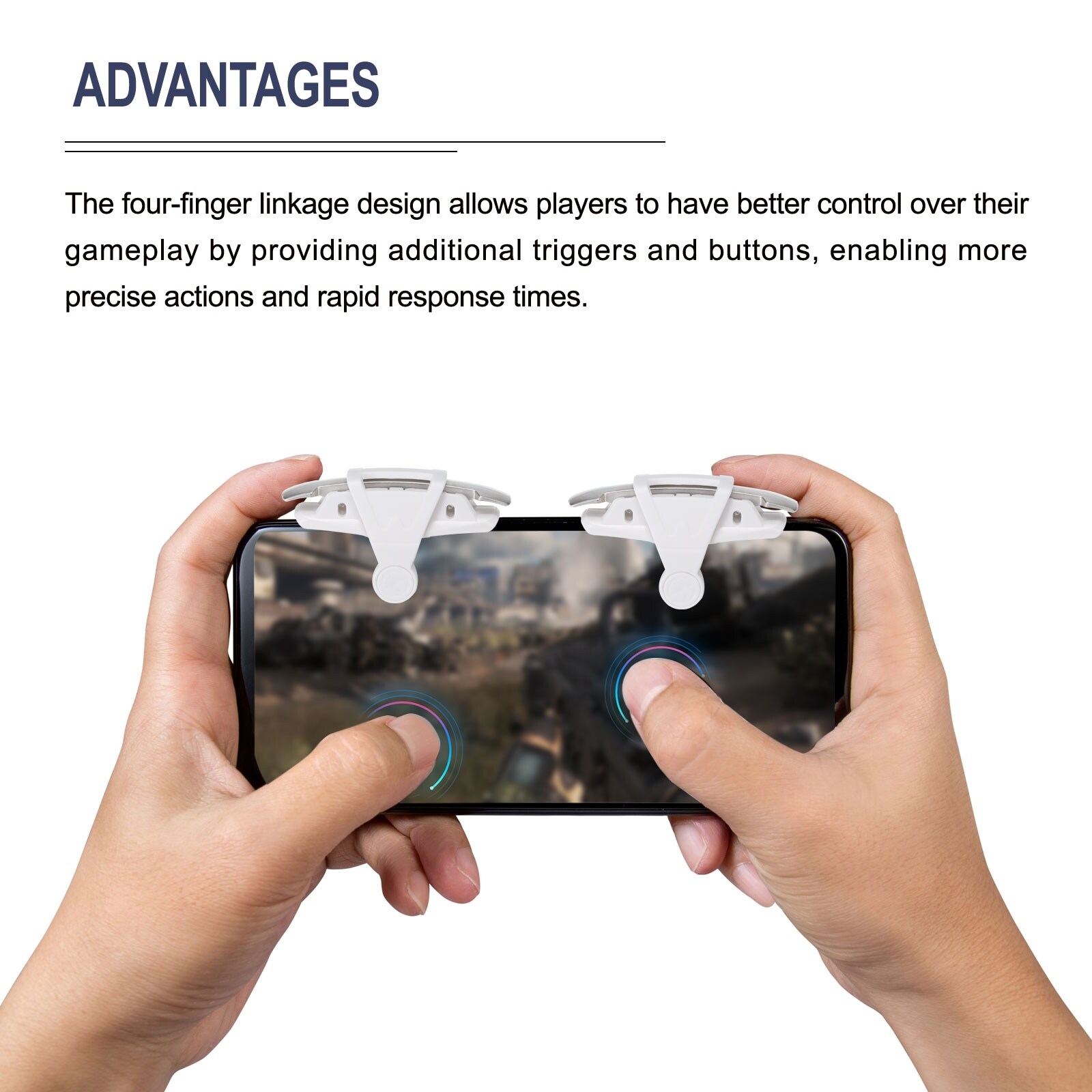 Gaming Trigger Mobile Game Controller 1 Pair Fire Keys Sensitive Shoot White