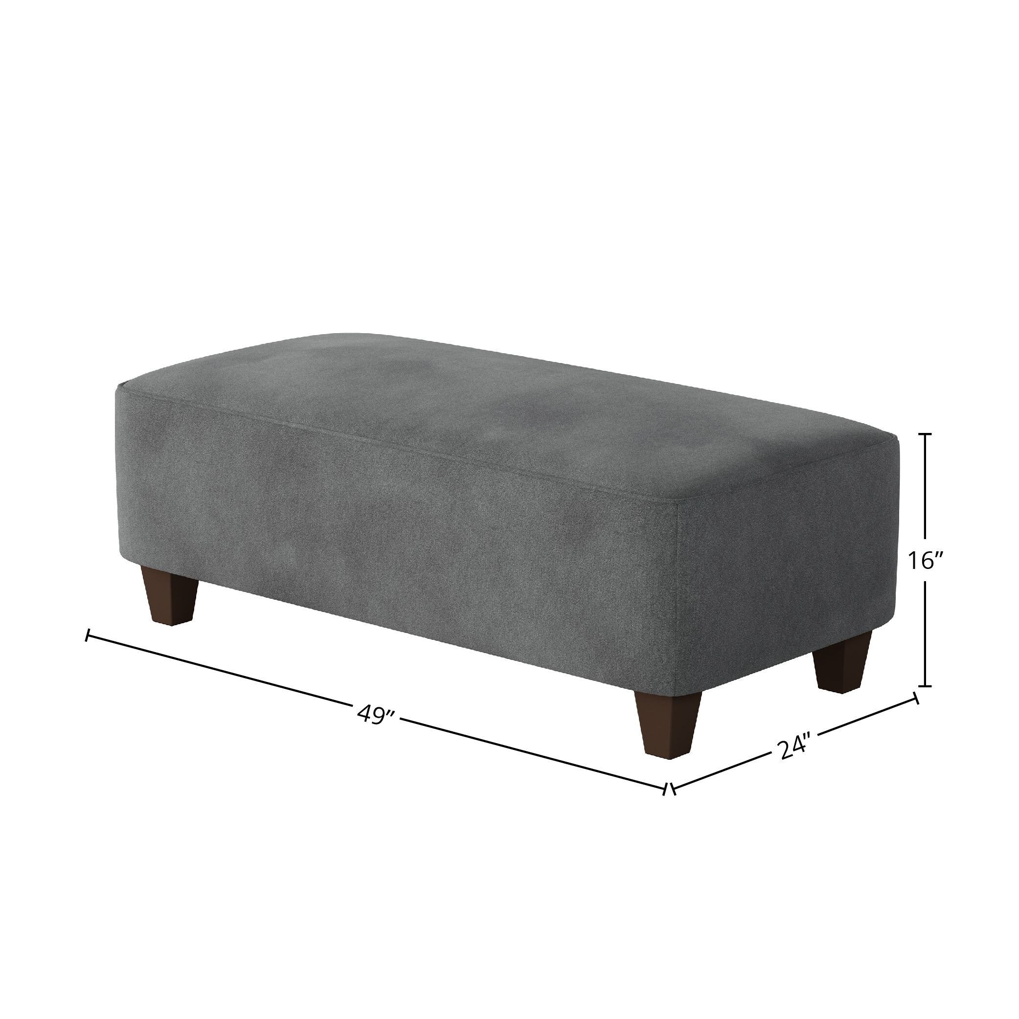 Ceila Upholstered Accent Ottoman, Gray