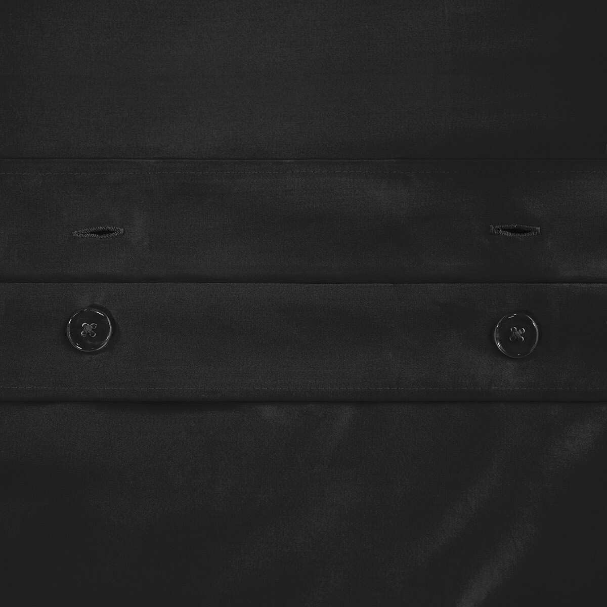 HomeRoots Black Queen Cotton Blend 650 Thread Count Washable Duvet Cover Set