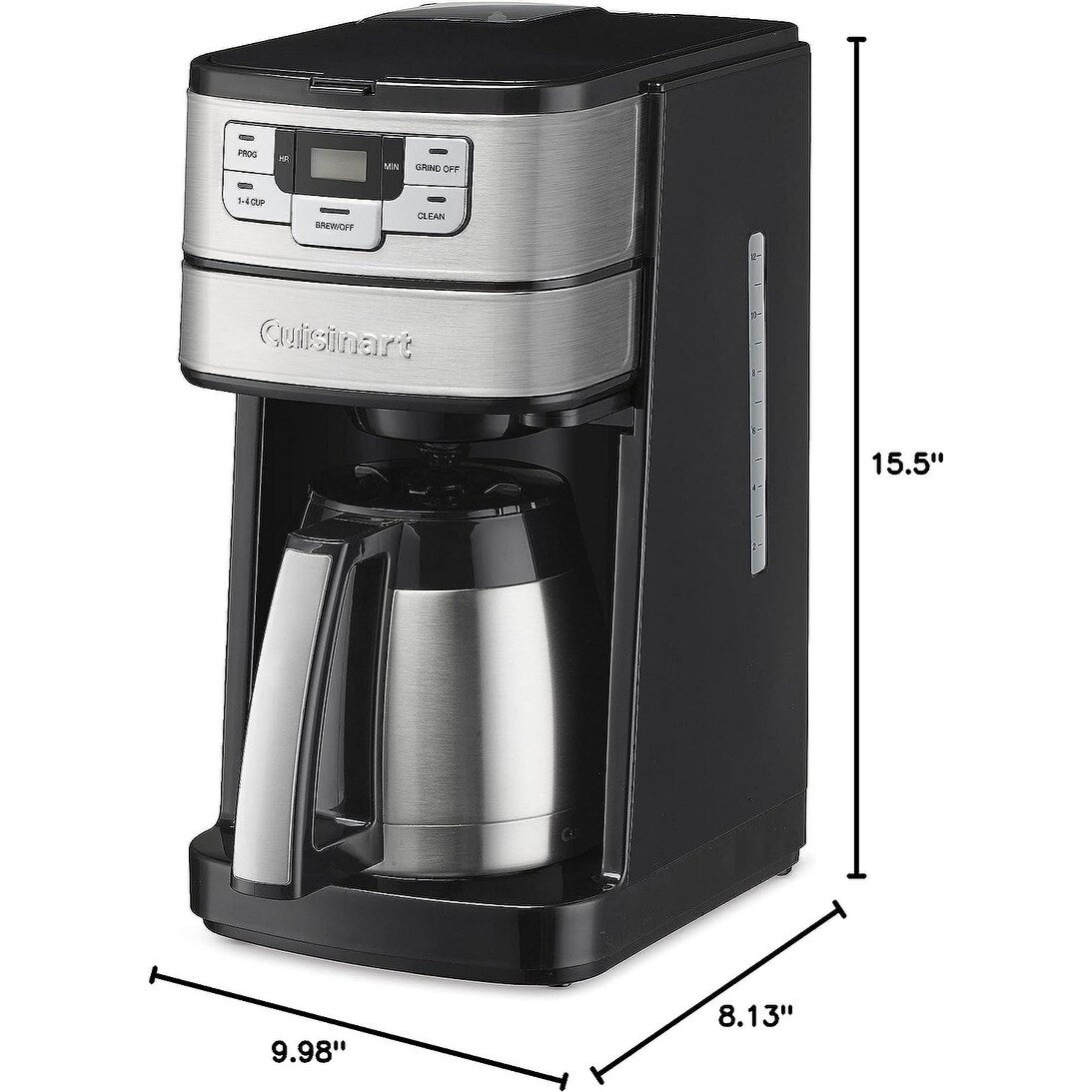 Cuisinart DGB-450 10 Cup Coffee Maker with Grinder, Automatic Grind & Brew, Black/Silver,