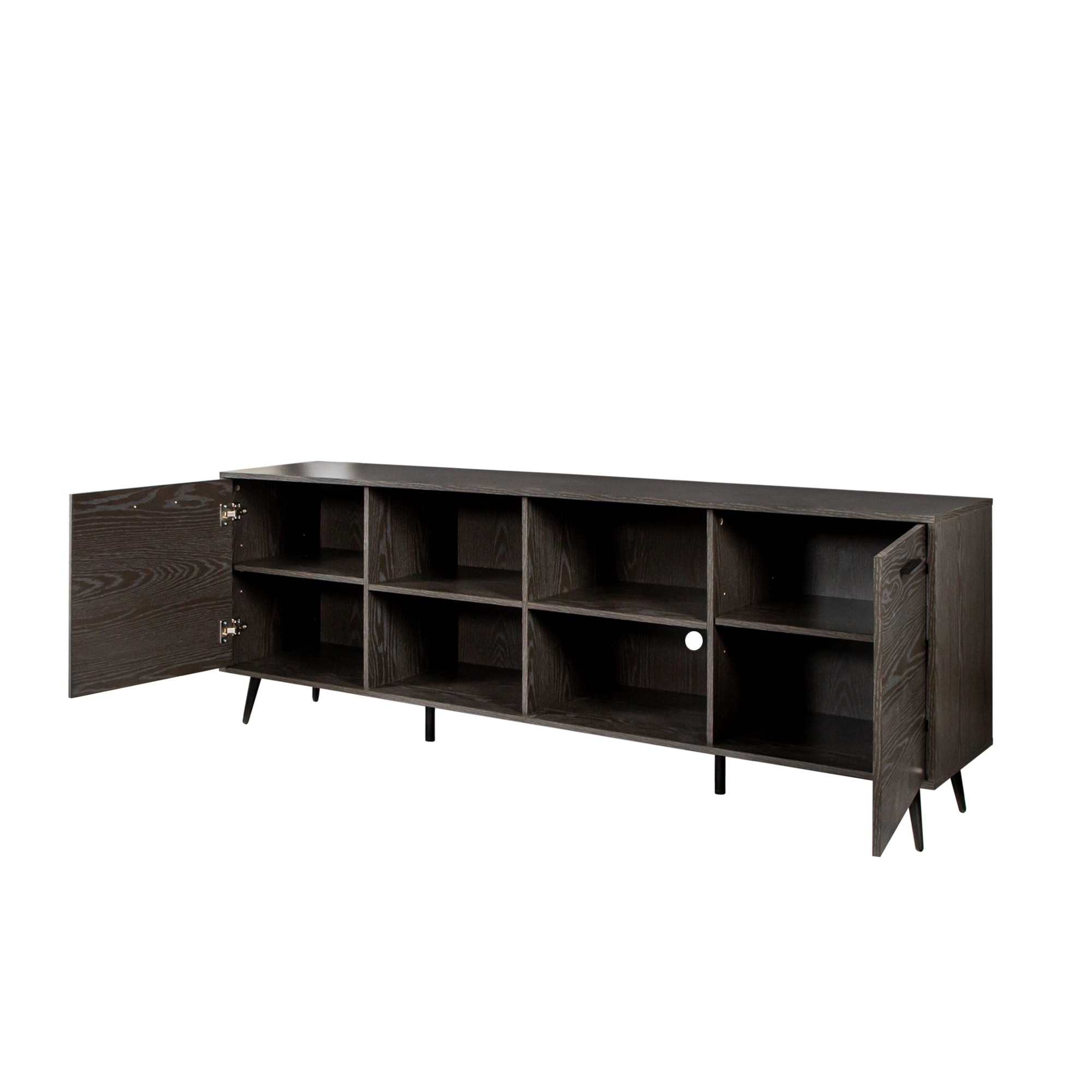 TV Stand Media Entertainment Center Mid-Century Modern TV Console Table with Storage Cabinet Doors for Living Room