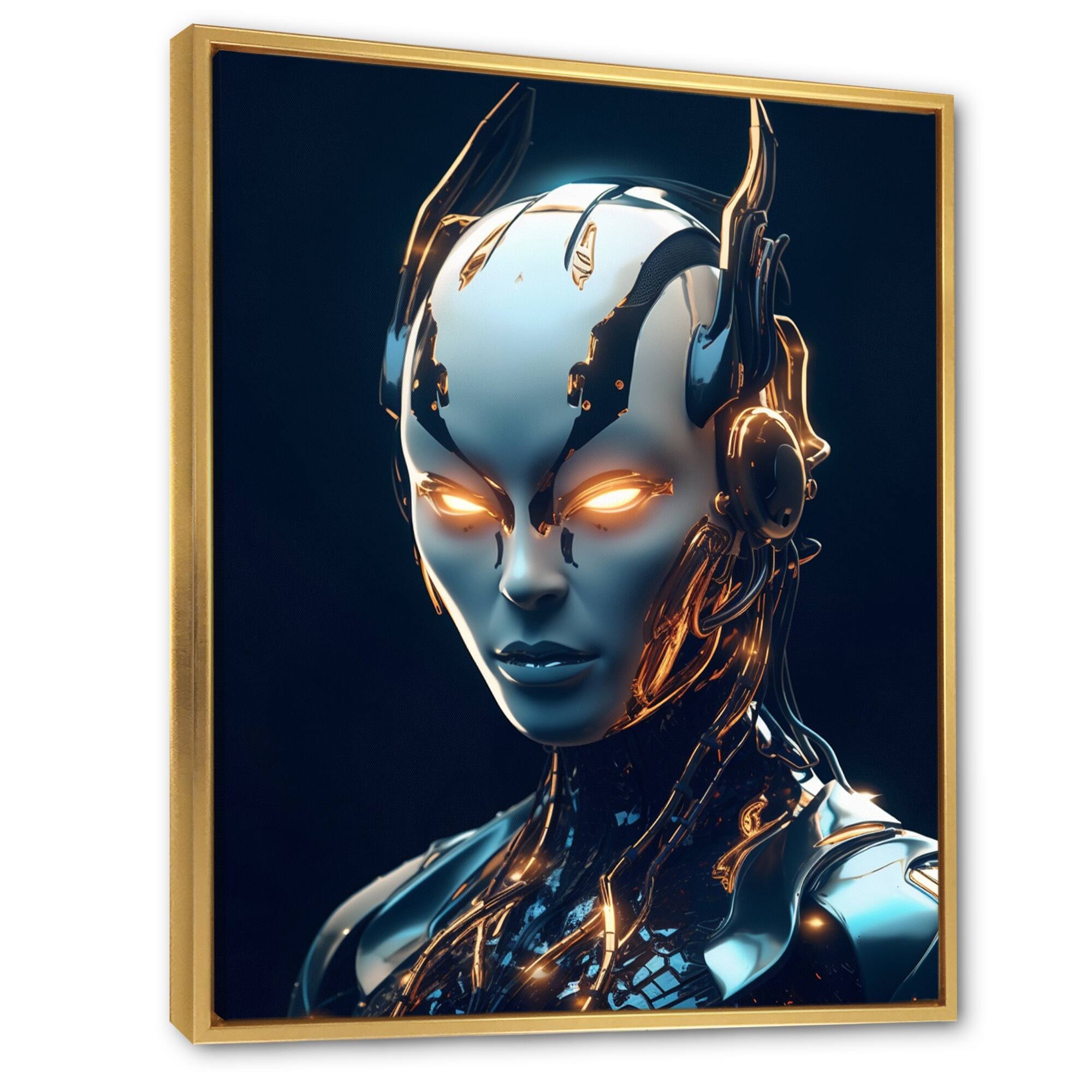 Designart "Robotic Intelligence I" Robot Framed Canvas Prints