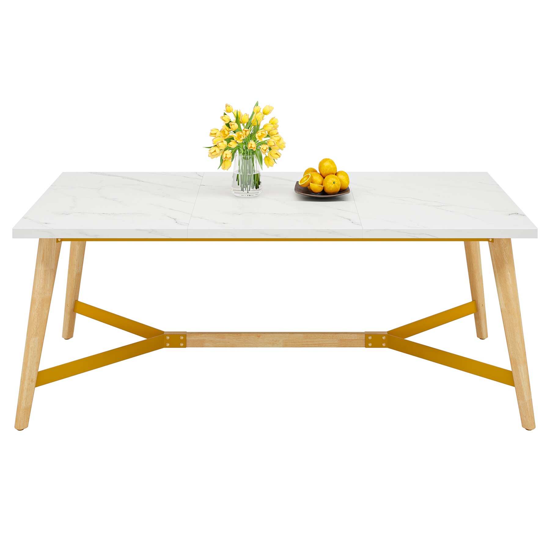 Dining Table for 6-8 People, 70.9-inch Rectangular Kitchen Table