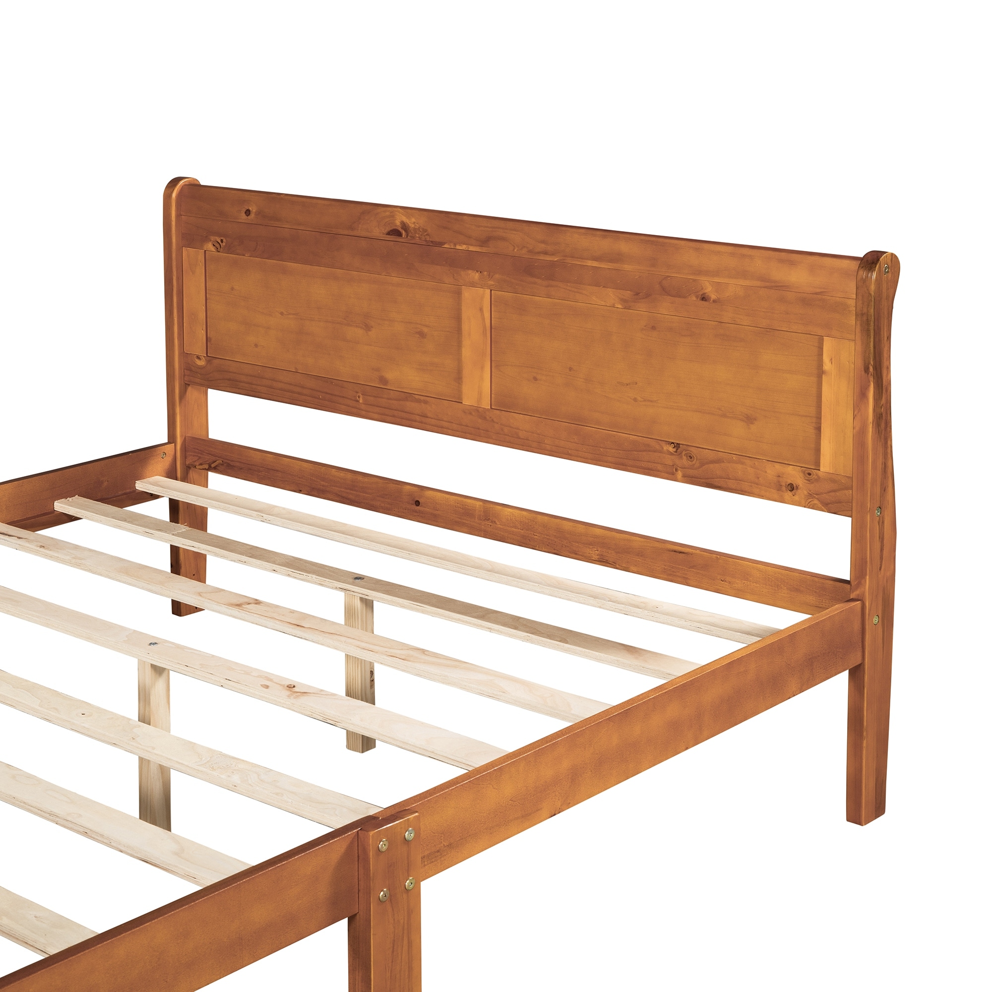 Queen Size Platform Bed Mattress Foundation Sleigh Bed with Headboard