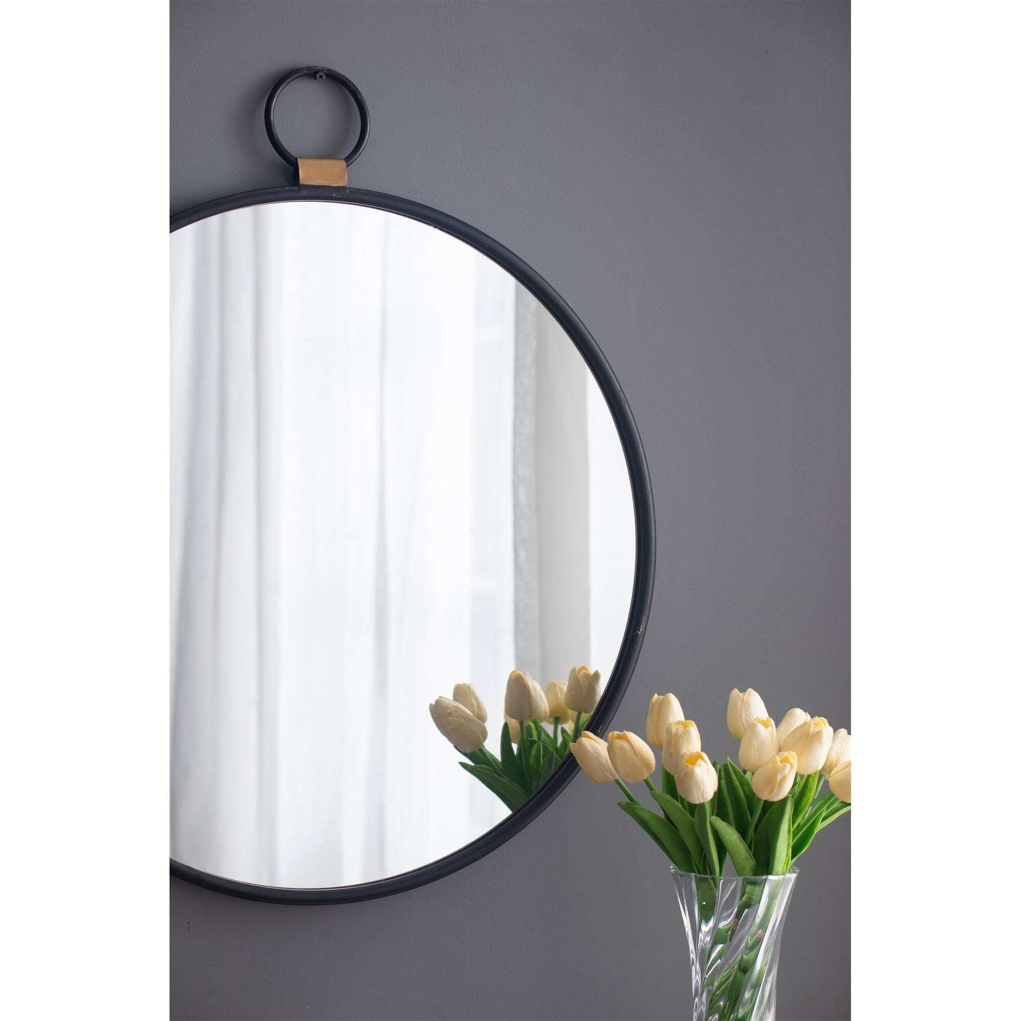24" x 27" Wall Mirror with Black Frame